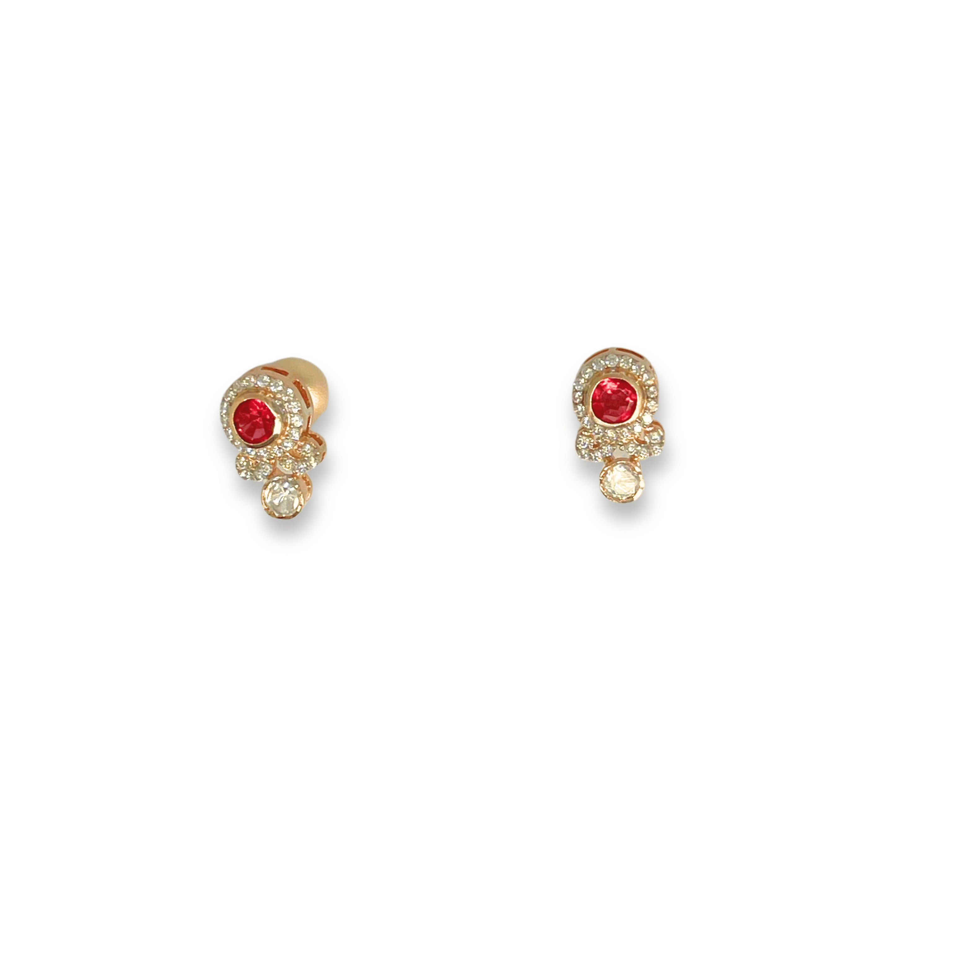 Classic Red Stone Round Designer Necklace Set