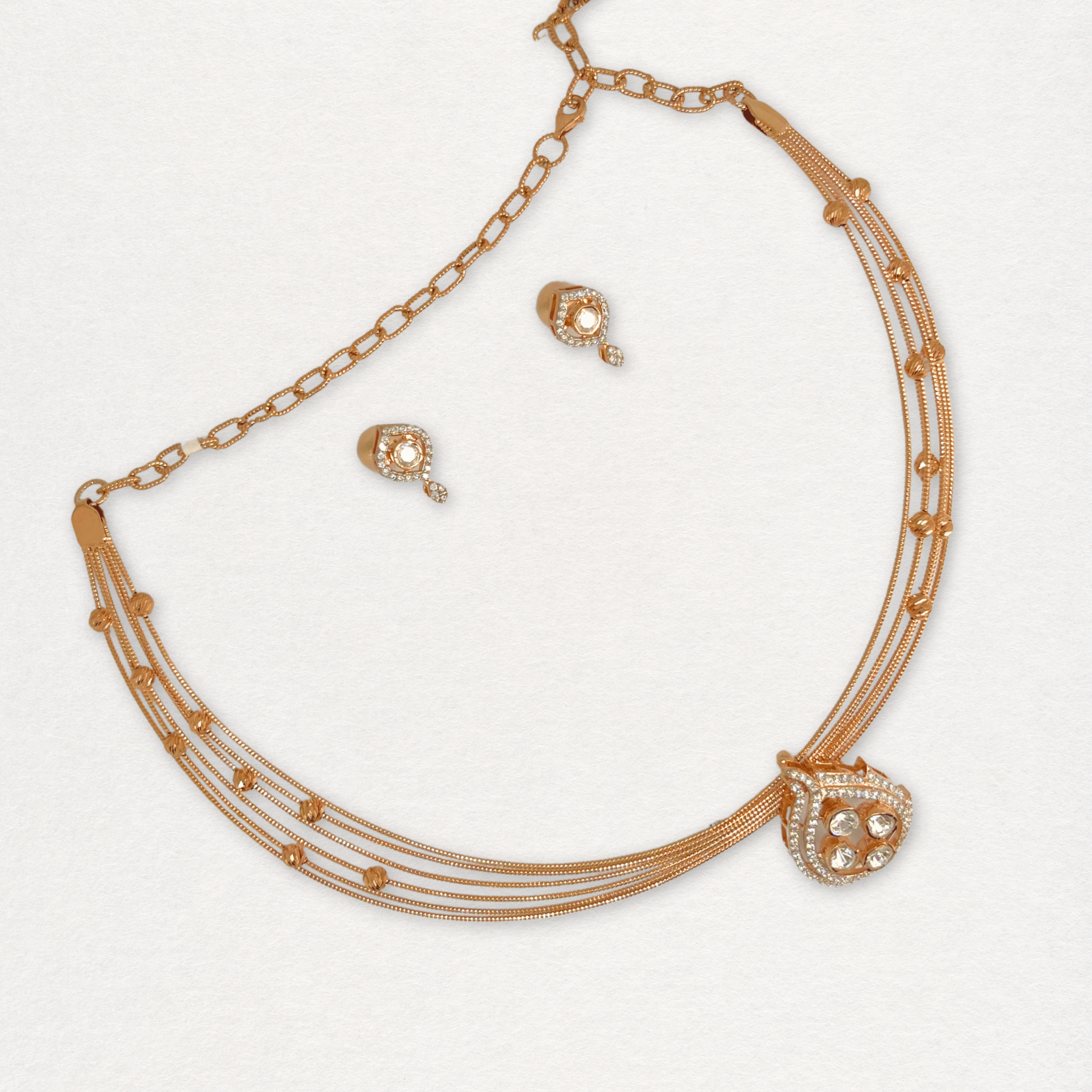 Minimal Diamond Look Designer Necklace Set