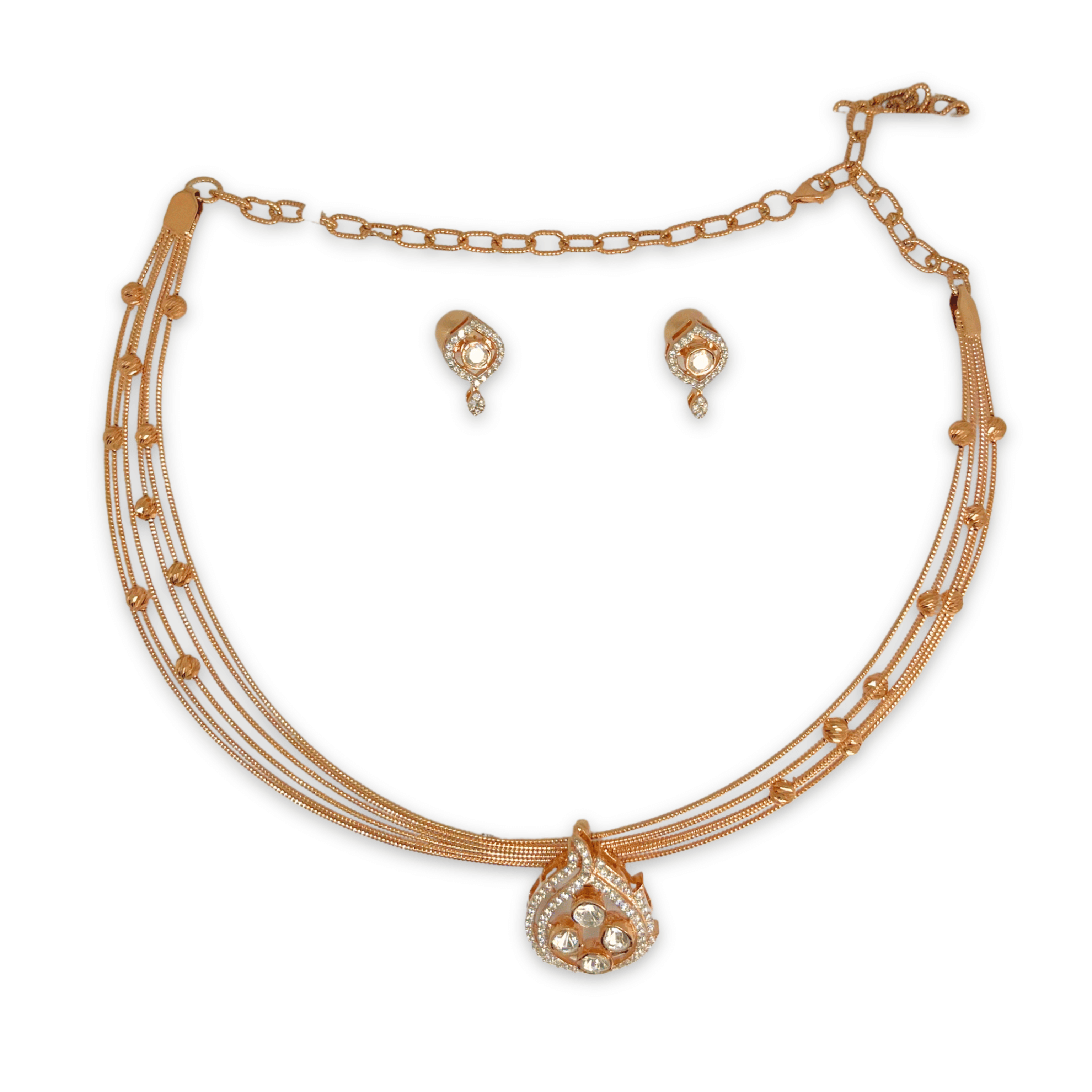 Minimal Diamond Look Designer Necklace Set