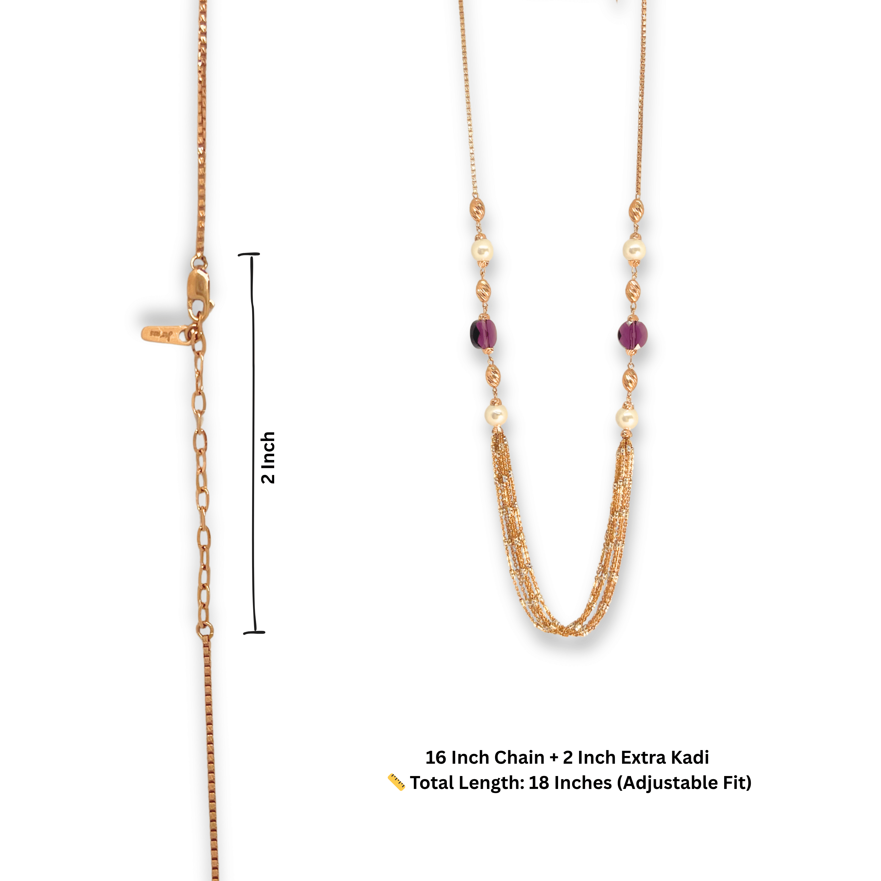 Purple Pearl Elegant Chain Mala