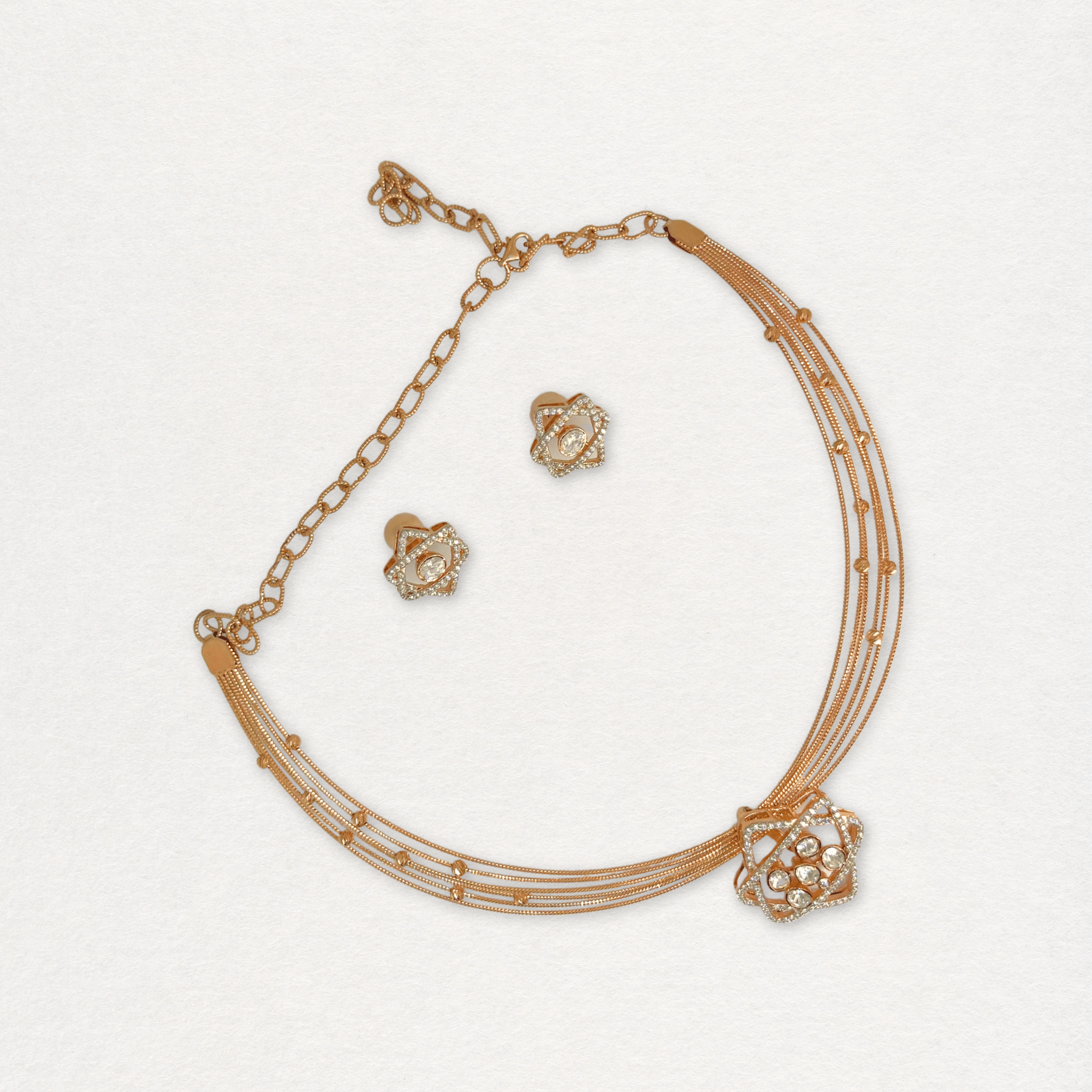Geometric Stone Necklace Set
