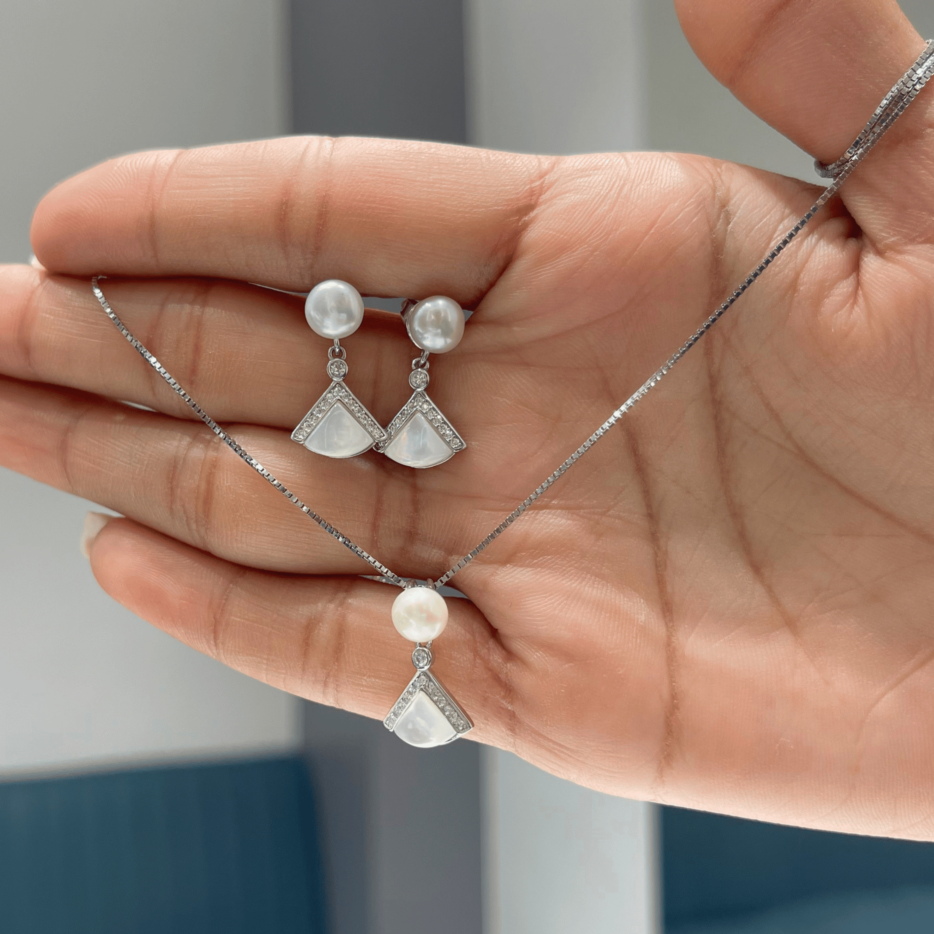 Blue Charm Pendant Set