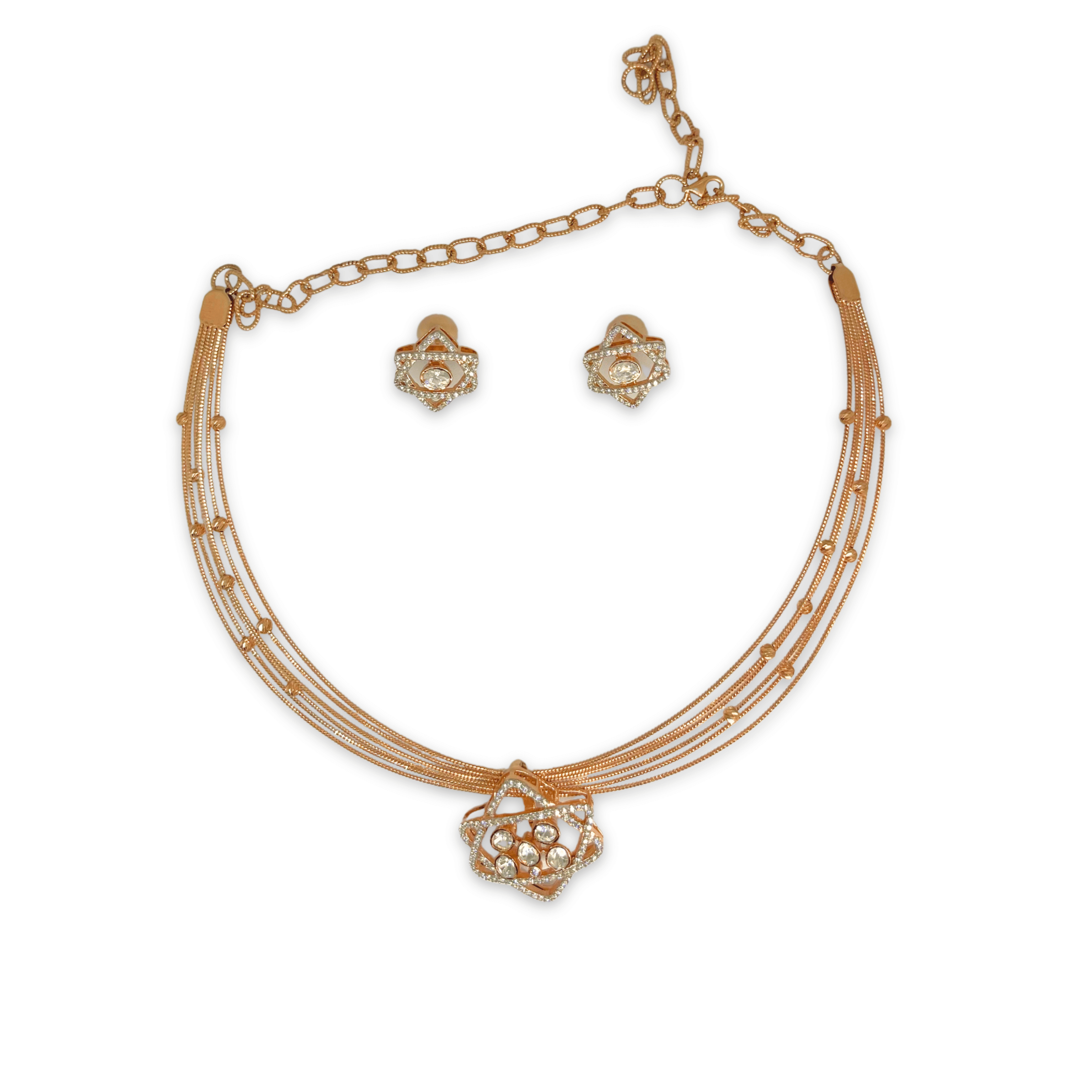 Geometric Stone Necklace Set