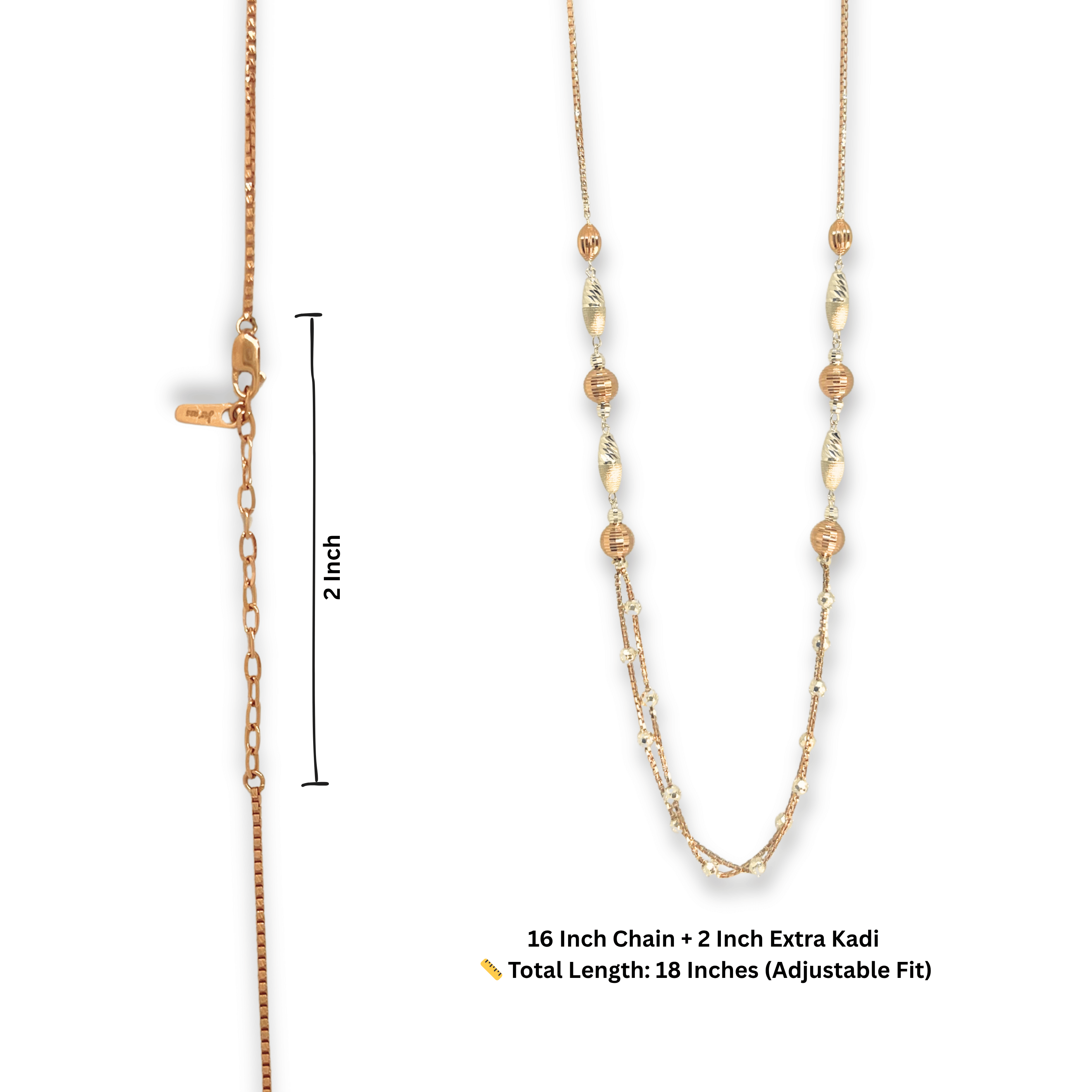 EliteBead Dual Tone Silver Chain