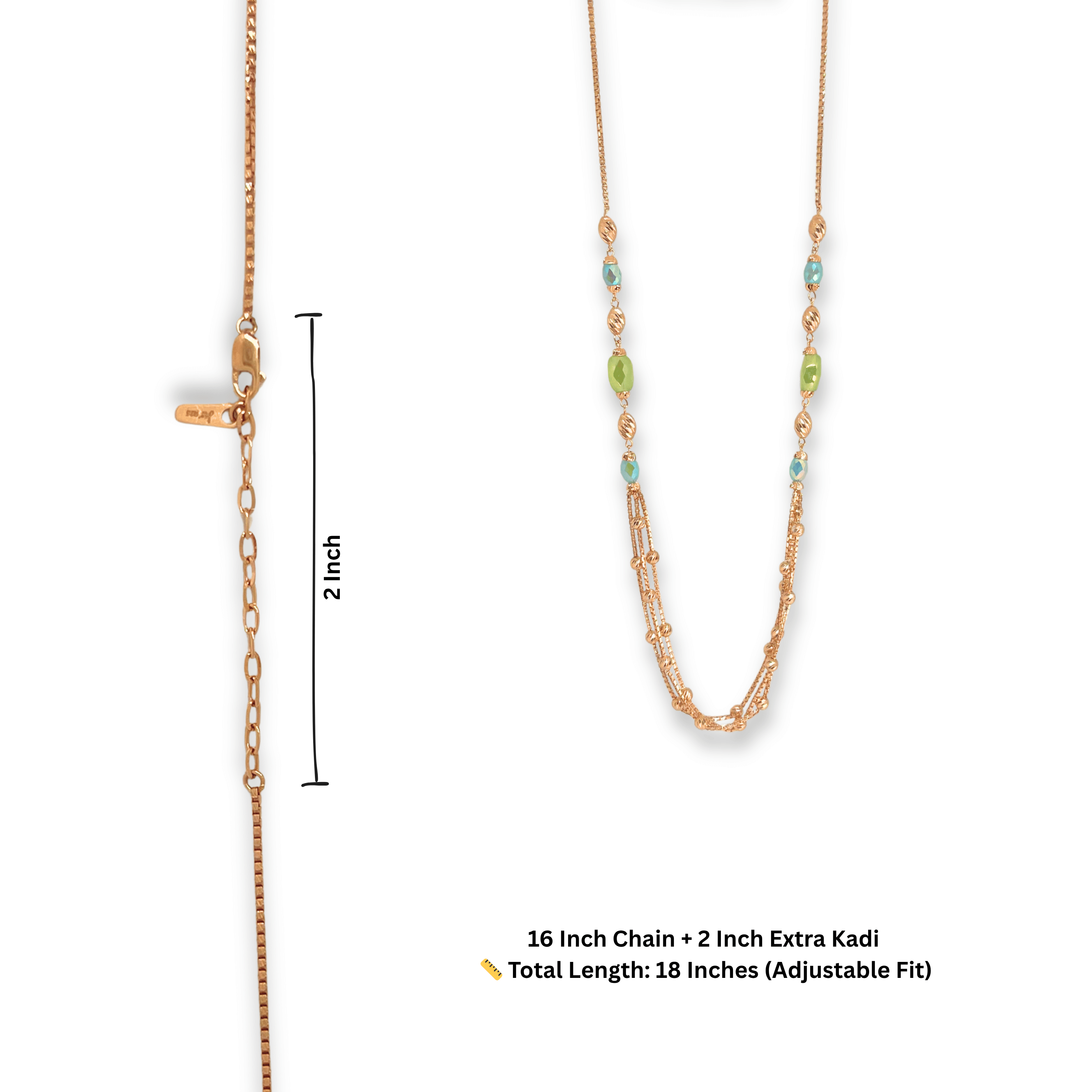 Lime Green Aqua Elegant Chain Mala