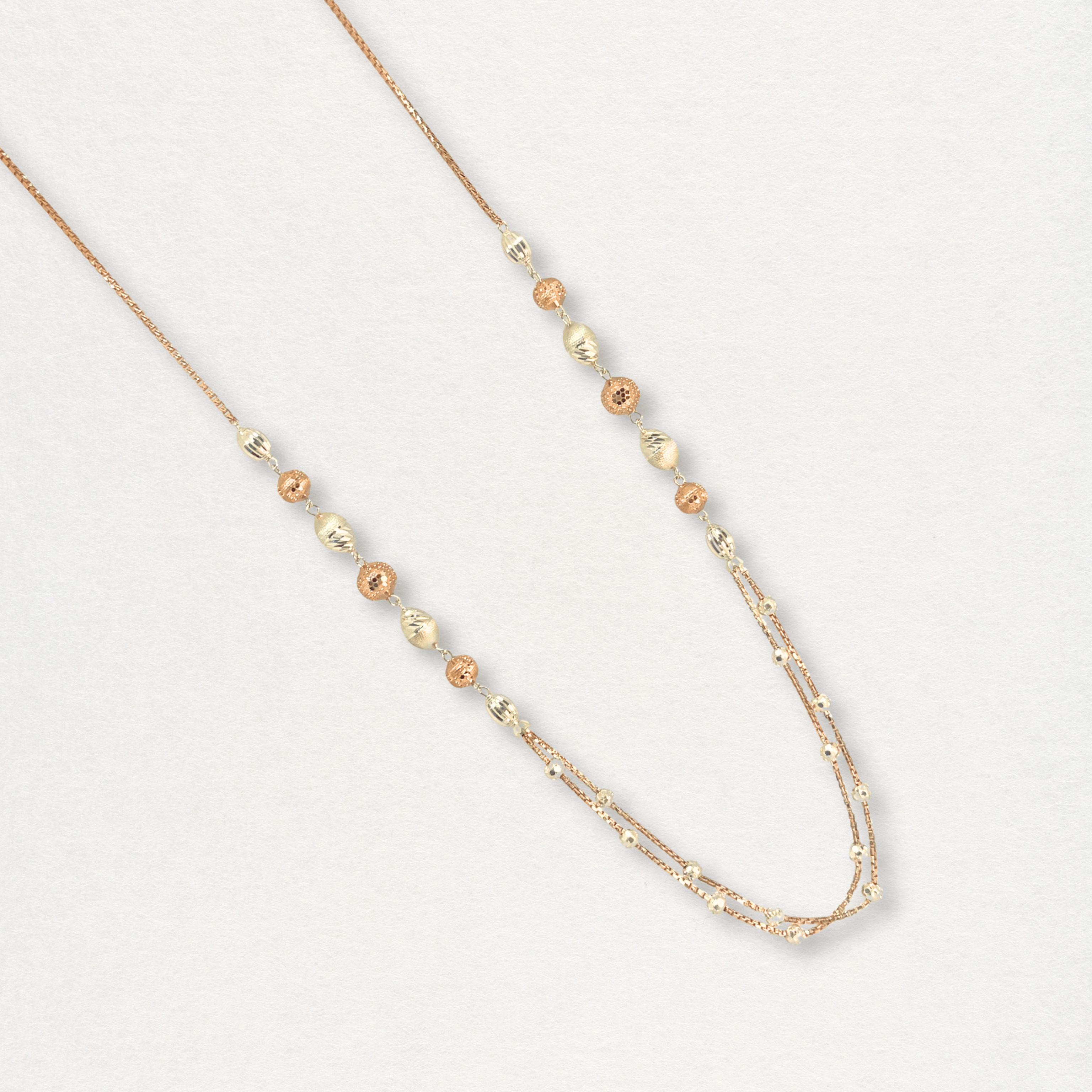CrystalOval Dual Tone Silver Chain