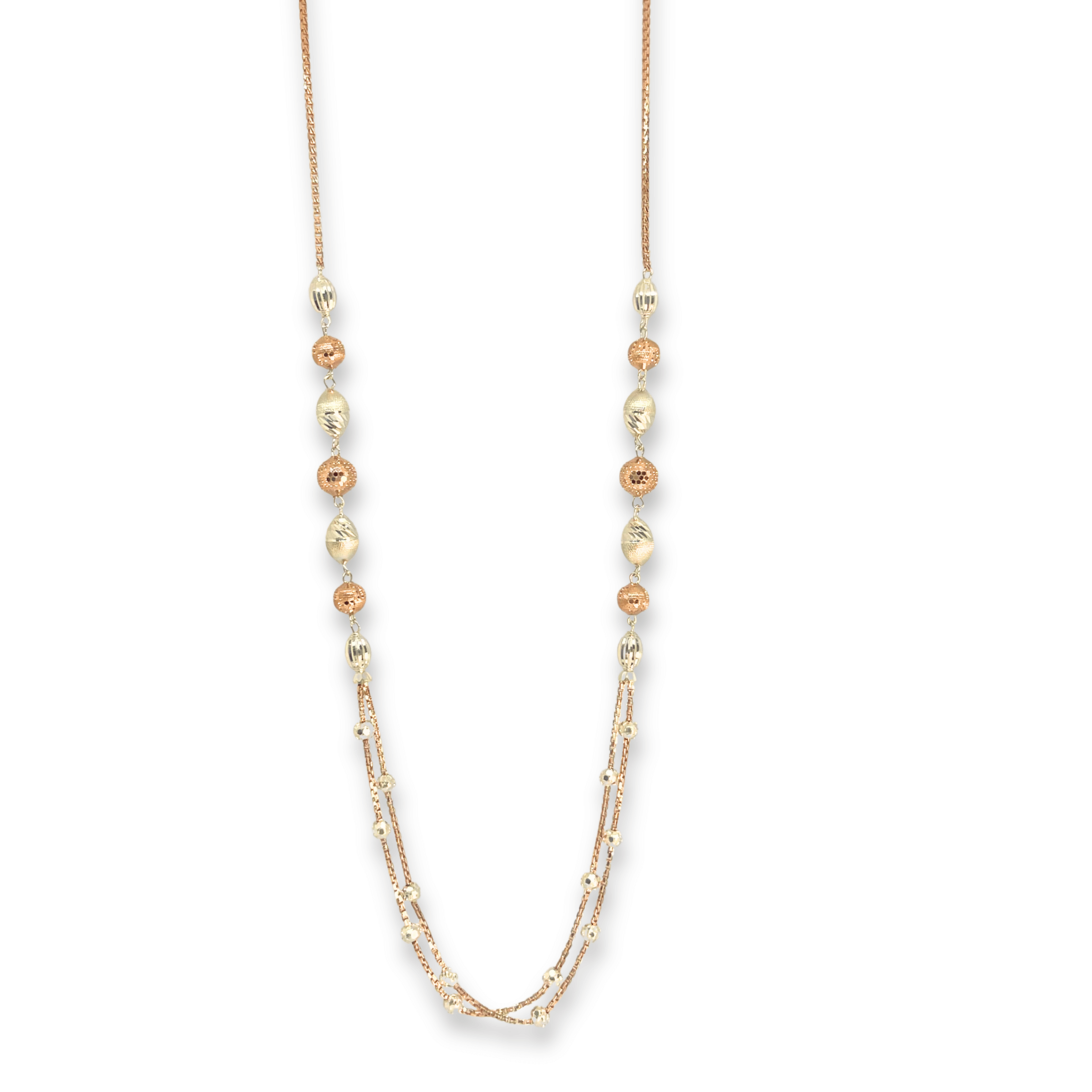 CrystalOval Dual Tone Silver Chain