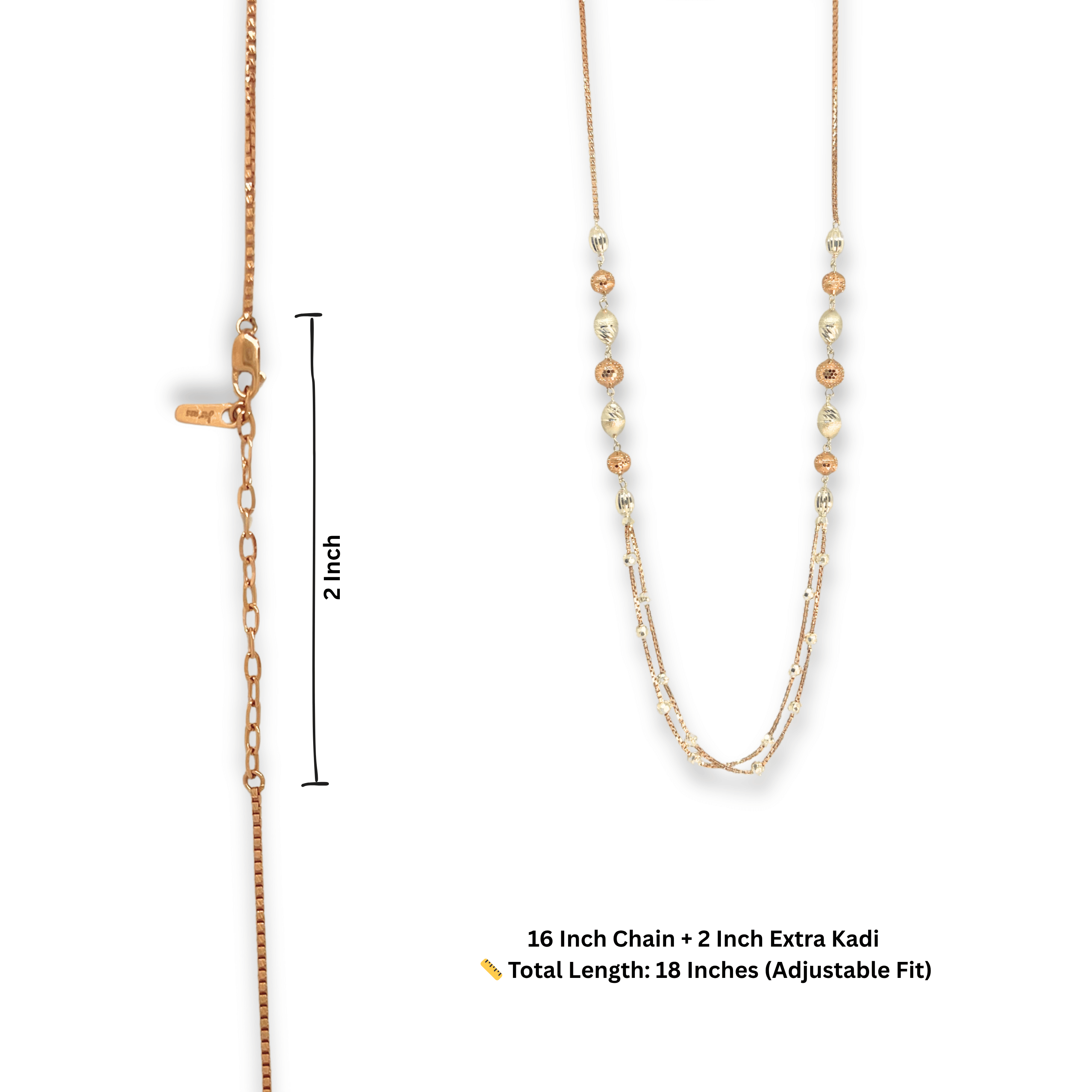 CrystalOval Dual Tone Silver Chain