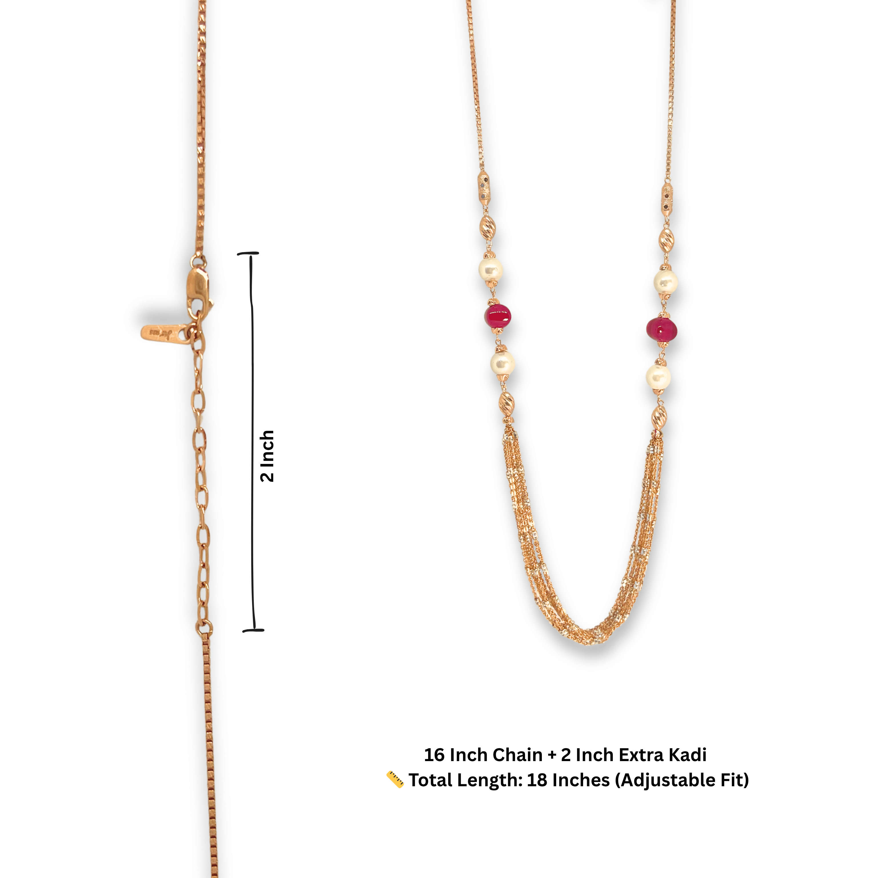Red Pearl Elegant Chain Mala