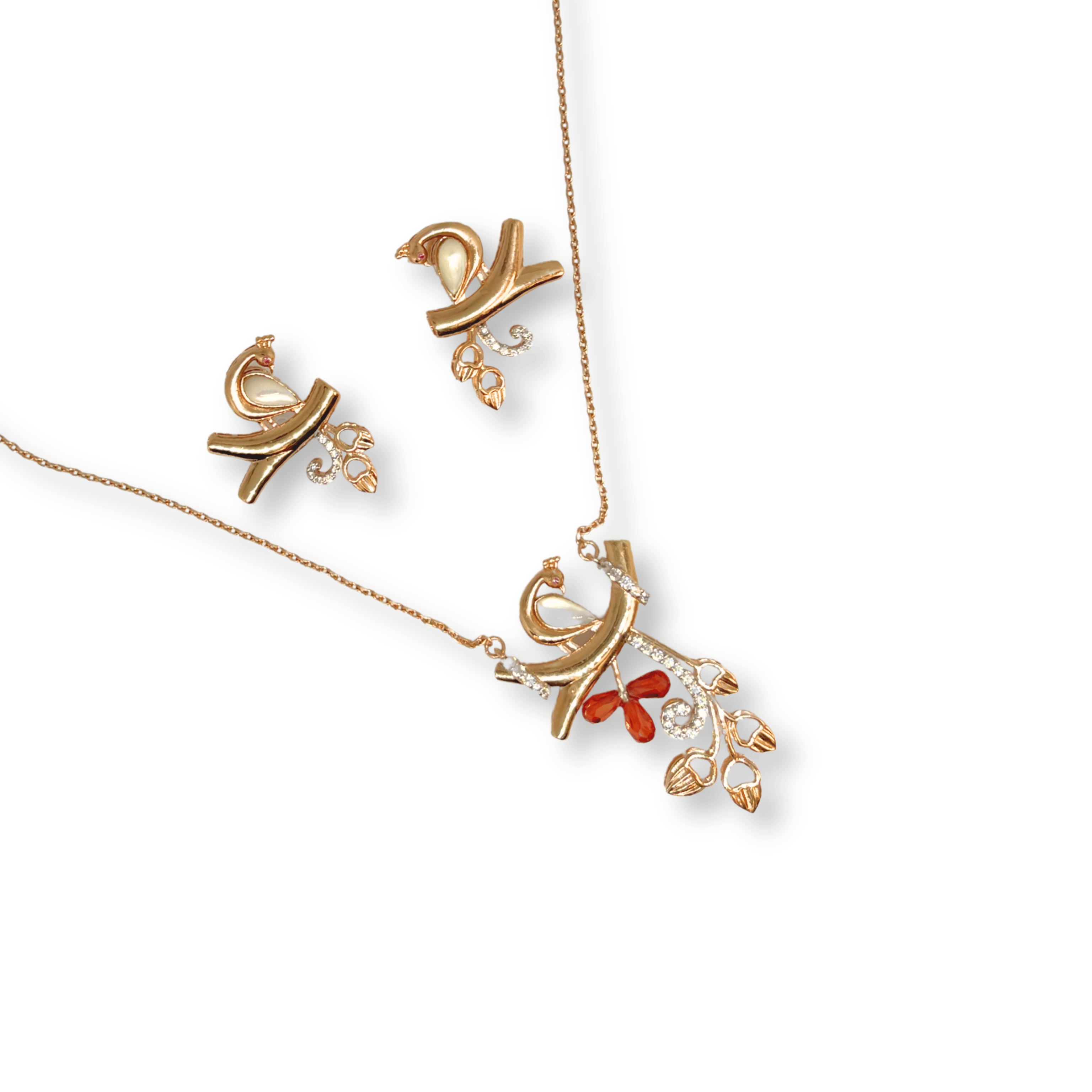 Elegant Bird Design Pendant Set