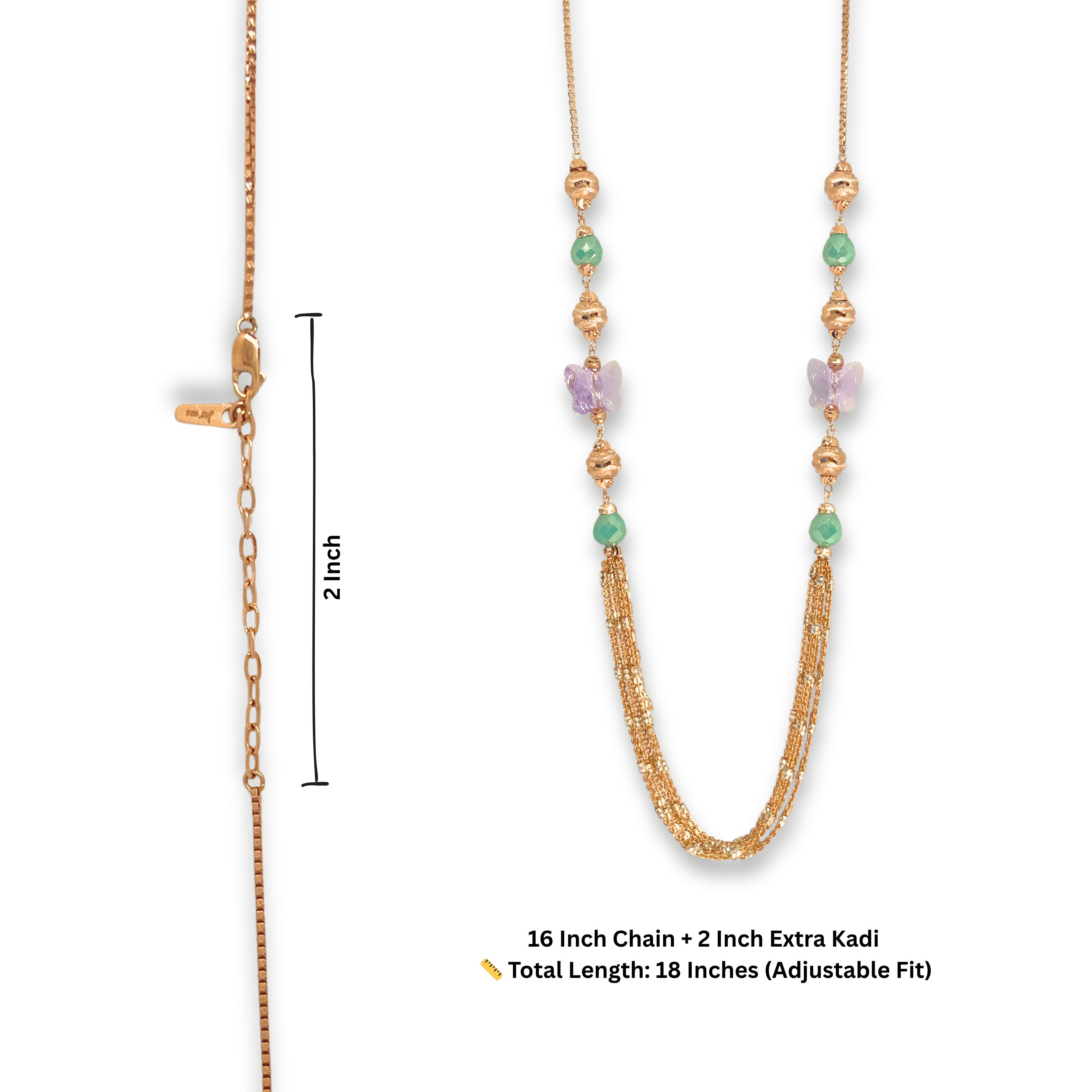Butterfly Charm Beaded Chain