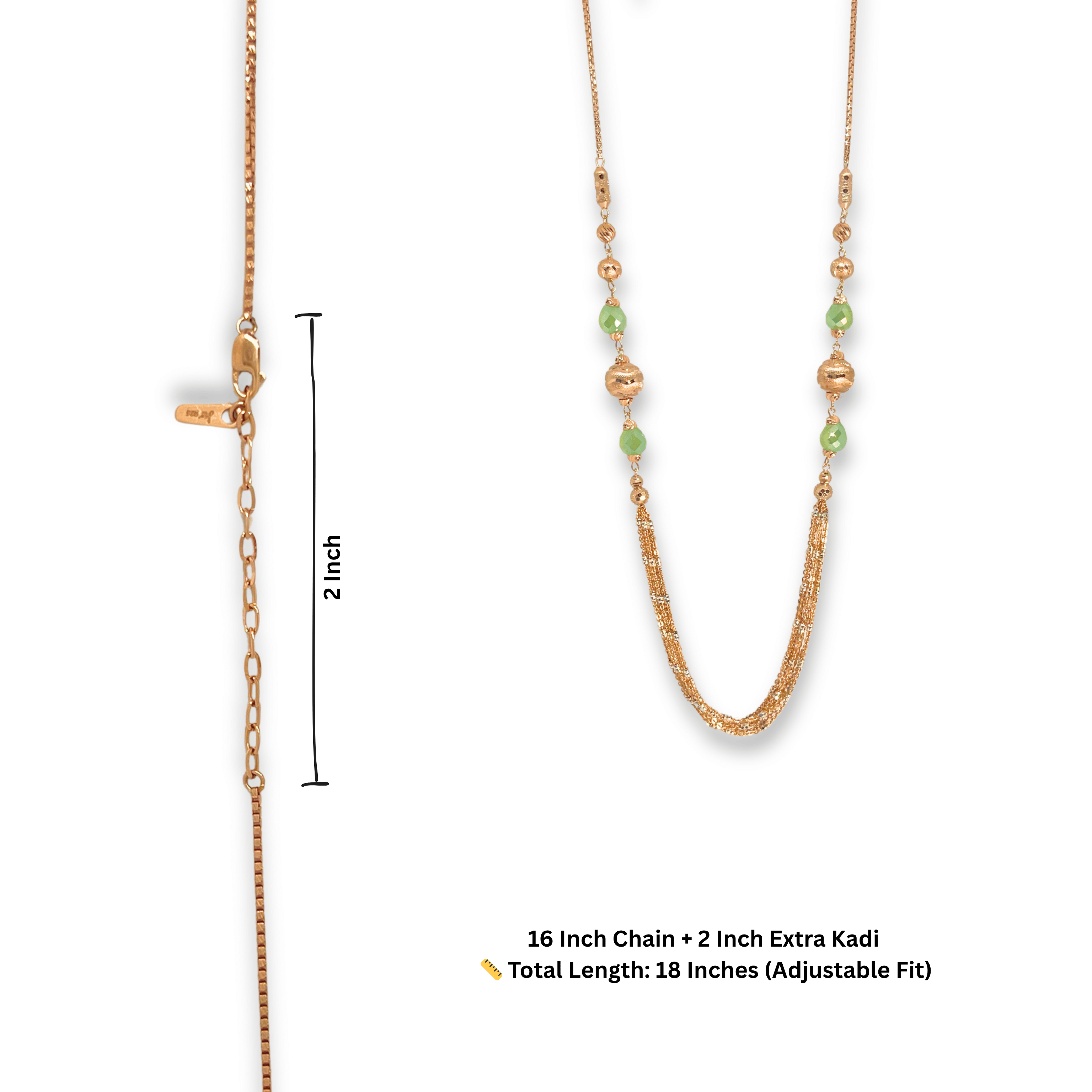 Green Bead Fancy Chain