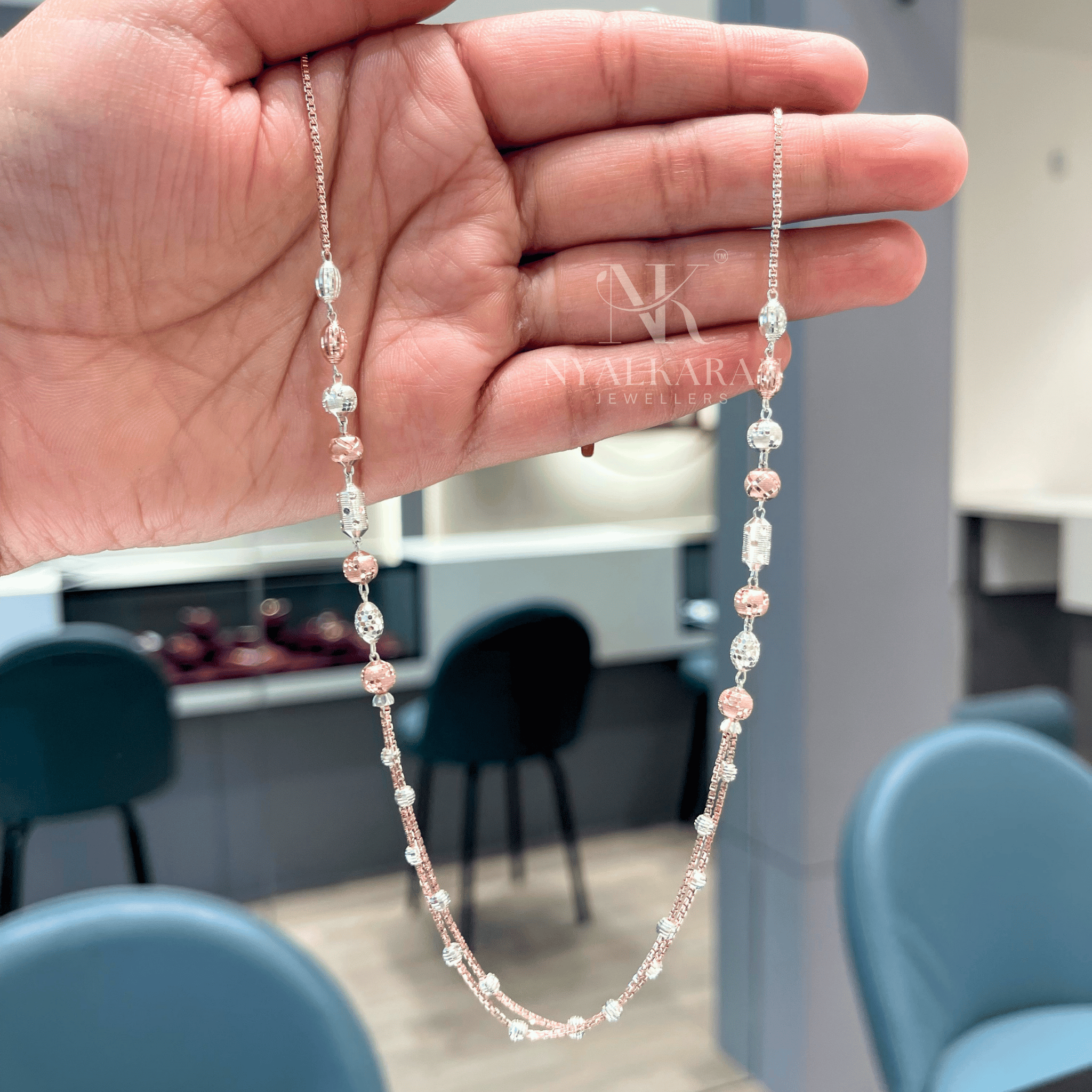 RectaGlow Dual Tone Silver Chain