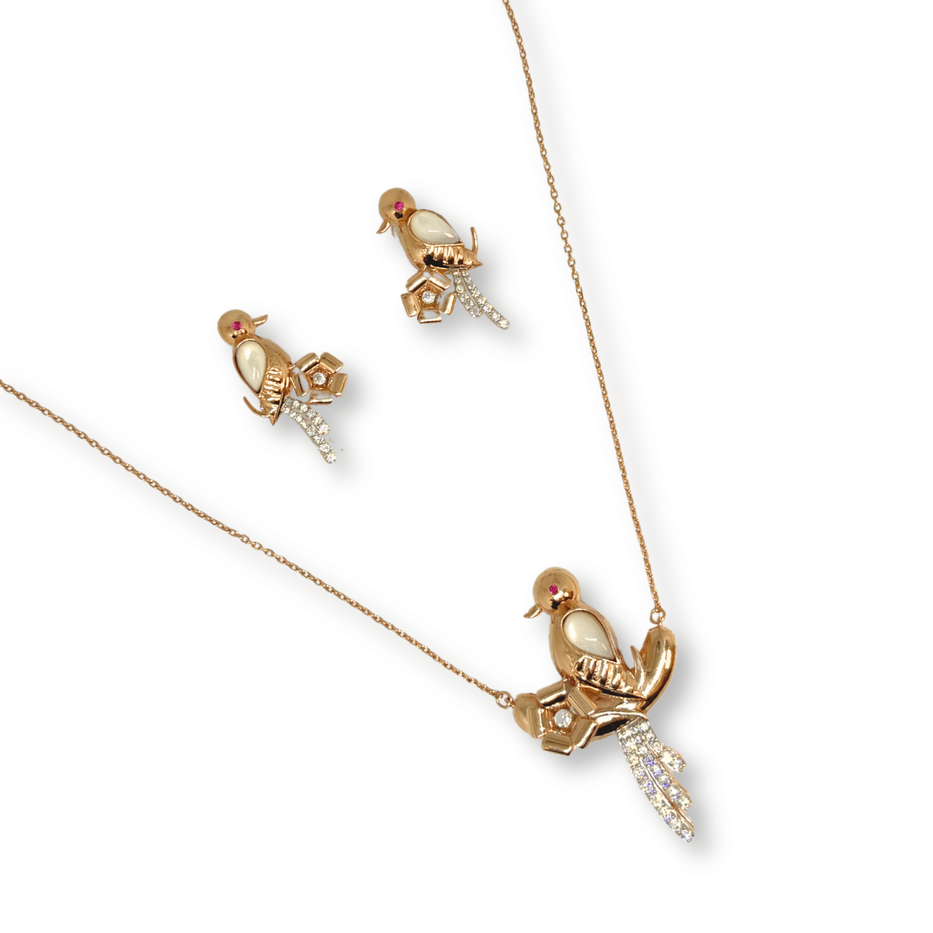 Premium Bird Design Pendant Necklace Set with Earrings