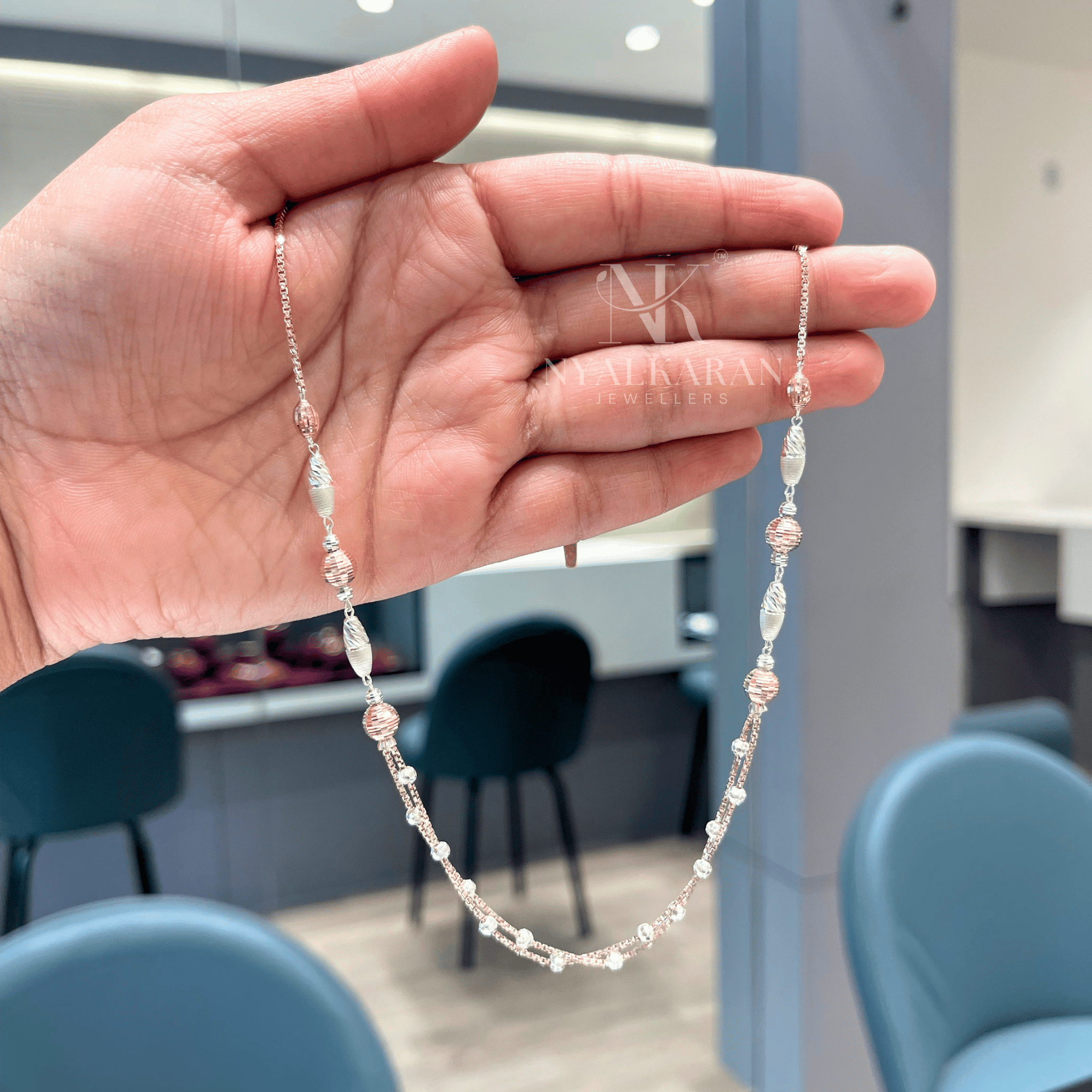 EliteBead Dual Tone Silver Chain