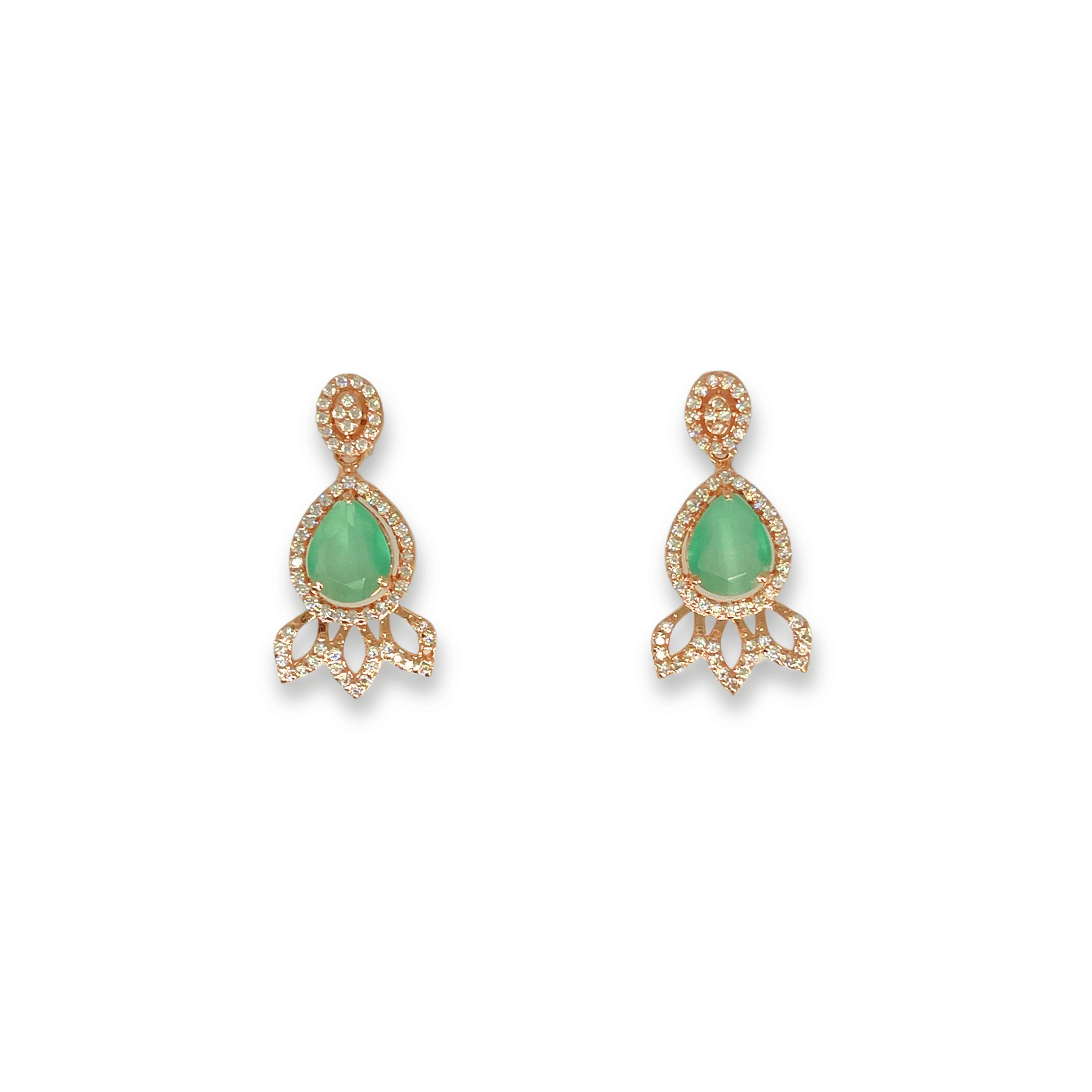 Elegant Green Stone Minimal Necklace Set
