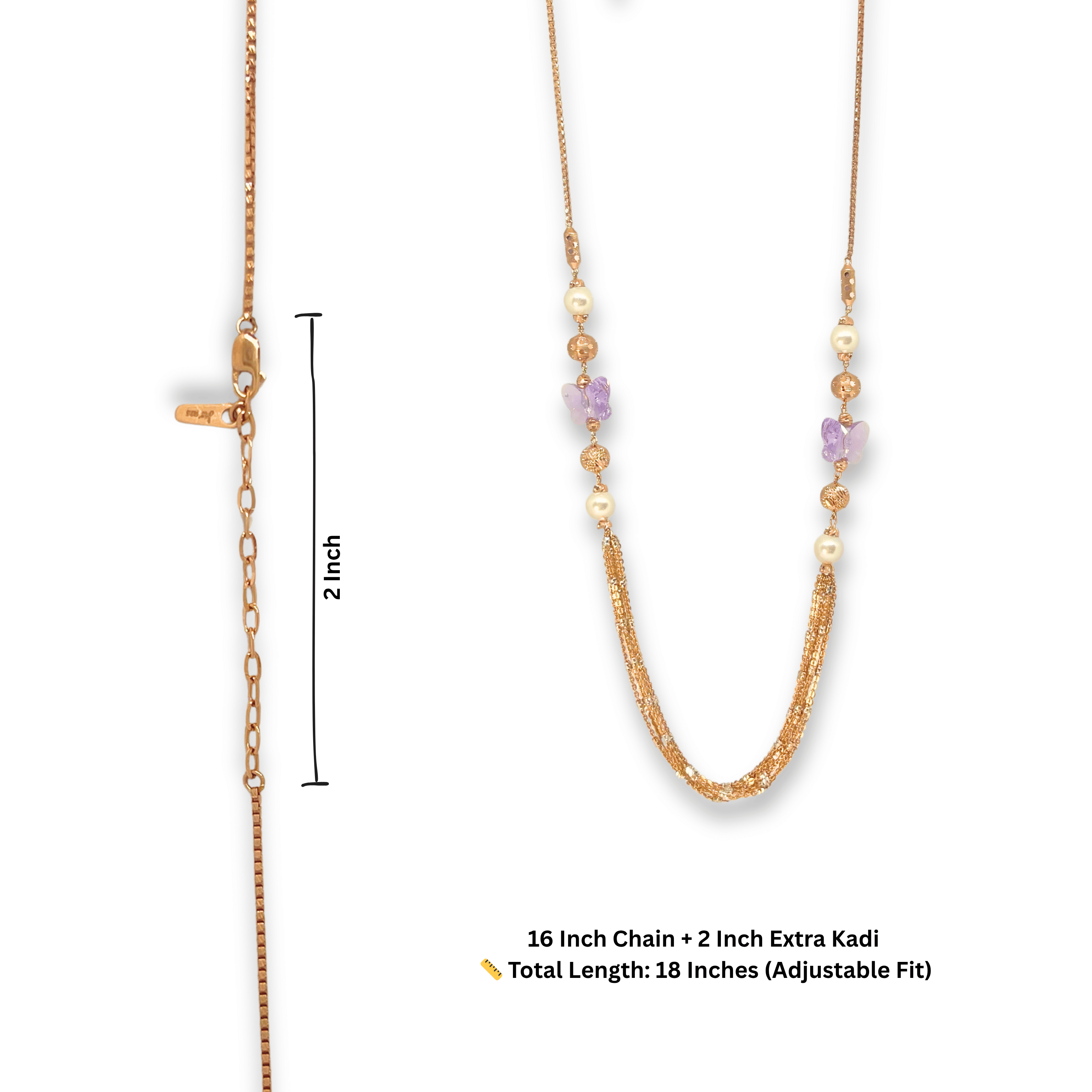 Butterfly Pearl Fancy Chain Mala