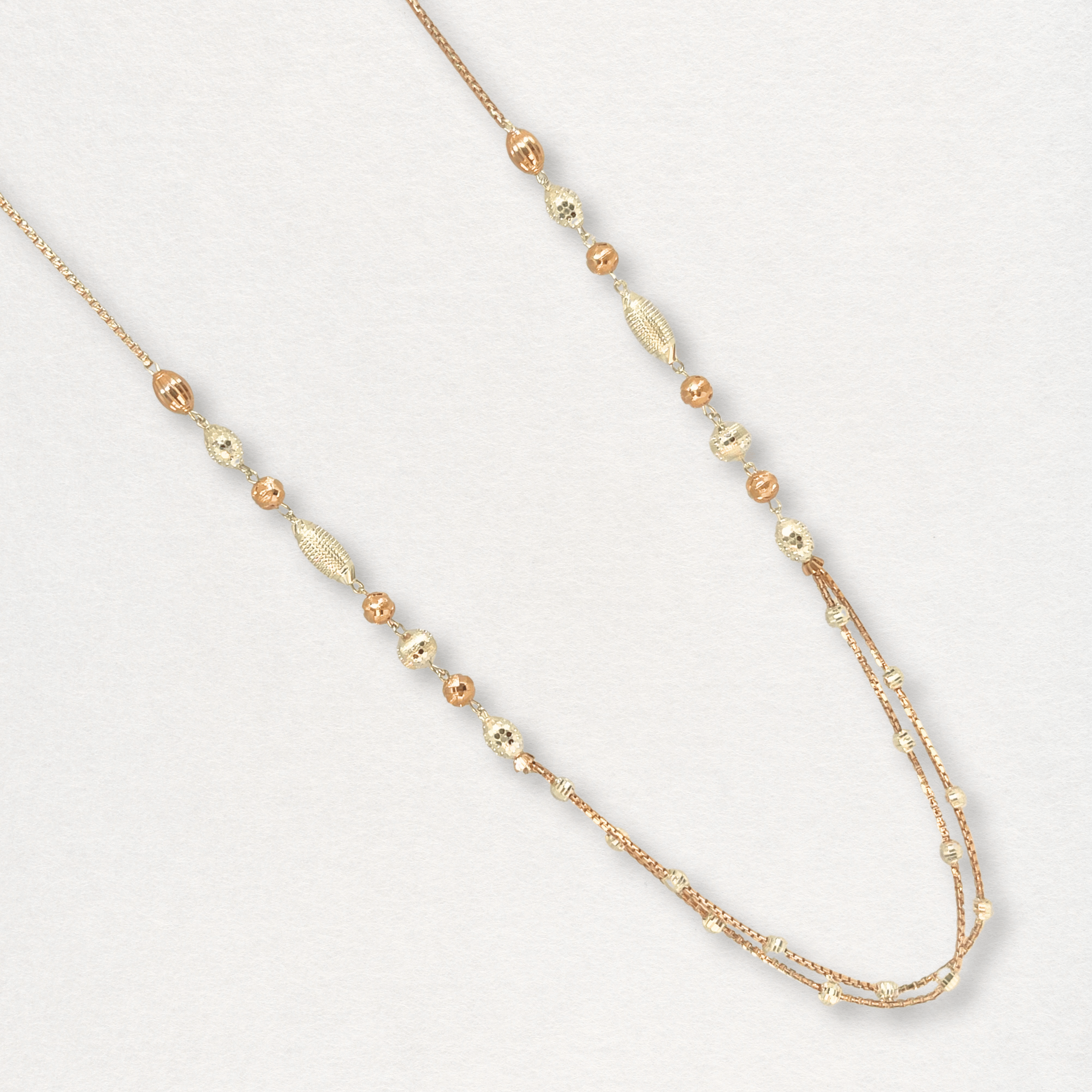 EleganceOval Dual Tone Silver Chain