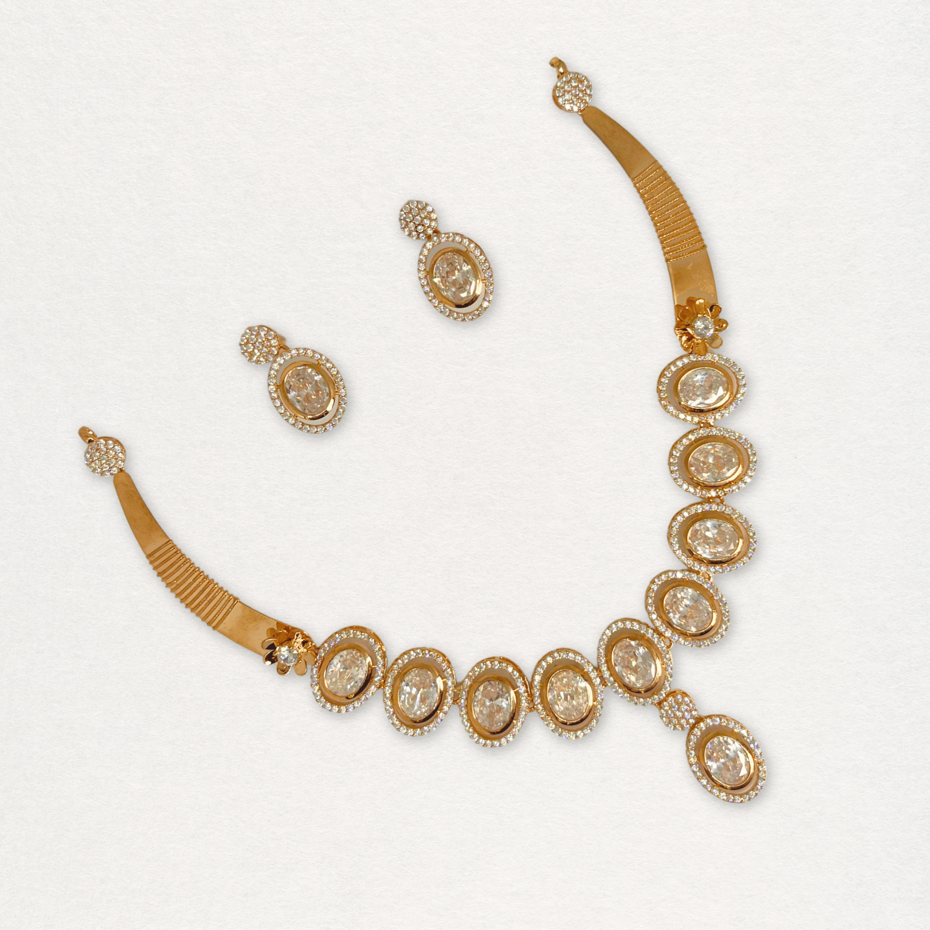 Royal Oval Stone Statement Necklace Set