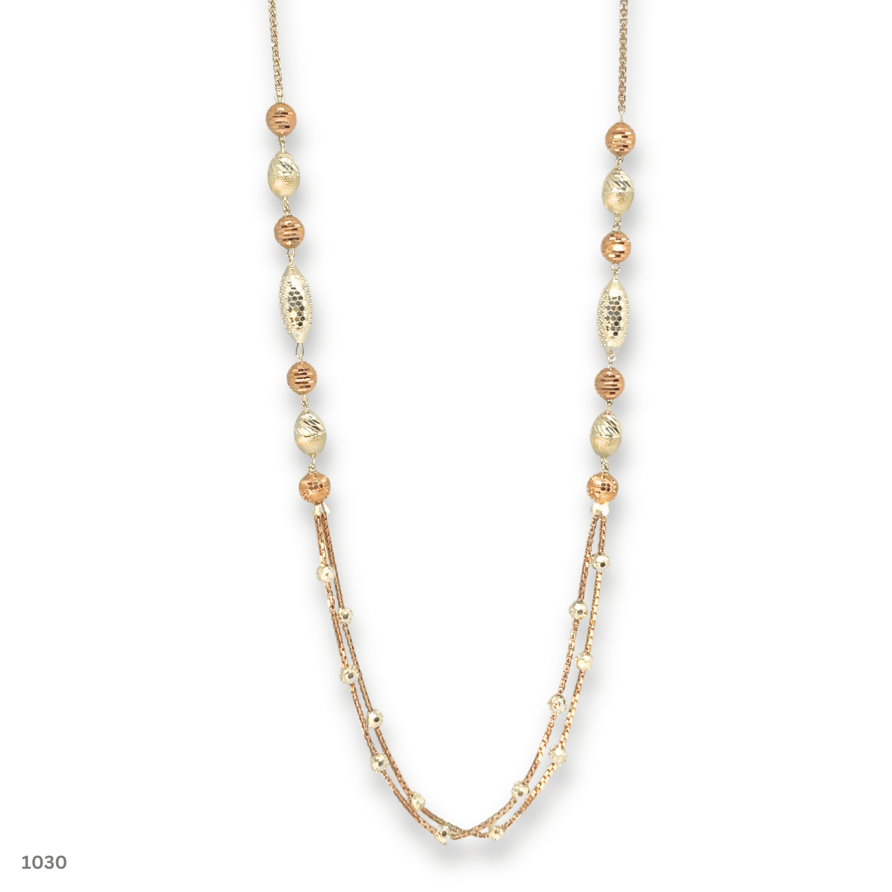 EleganceOval Dual Tone Silver Chain