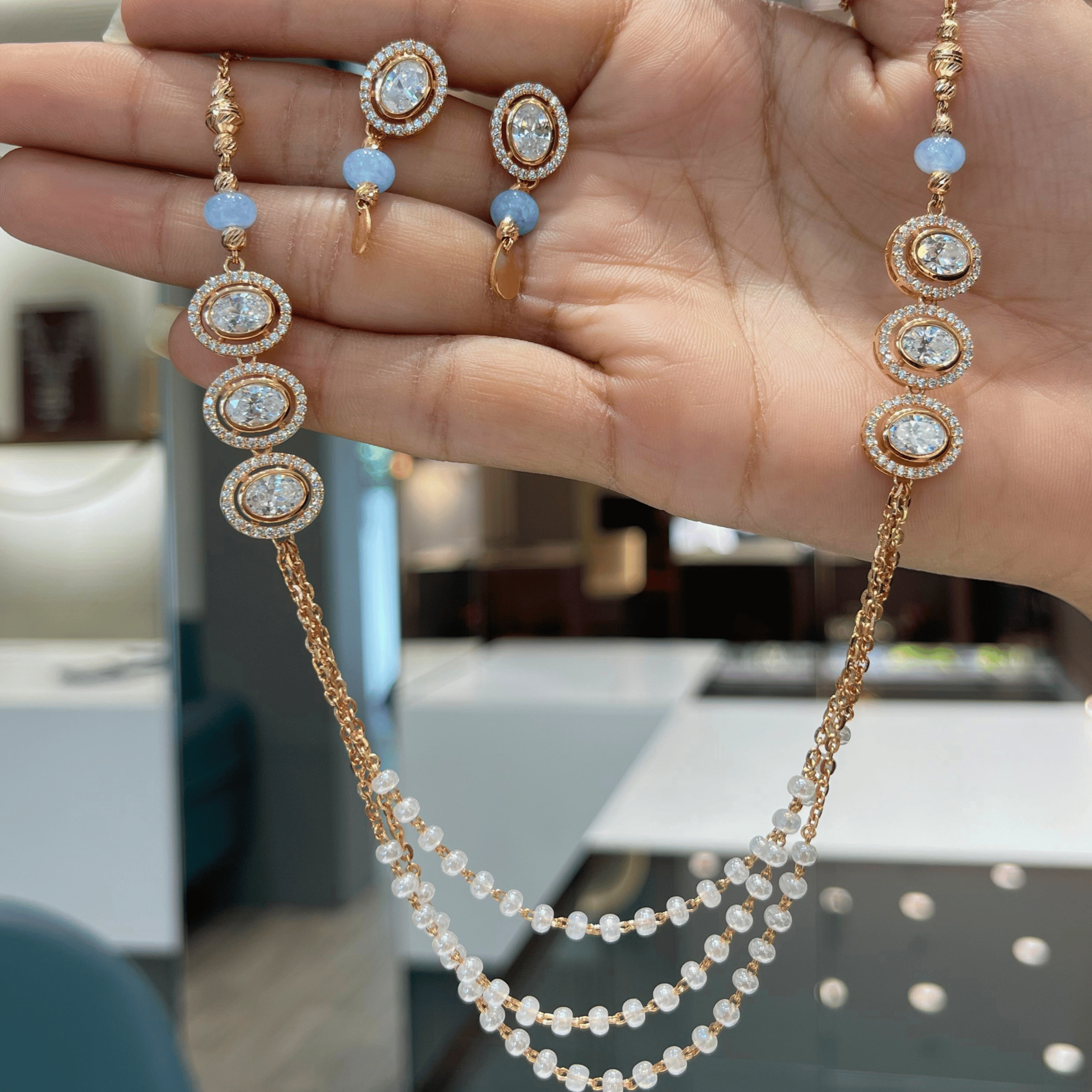 Royal Pearl Layer Necklace Set