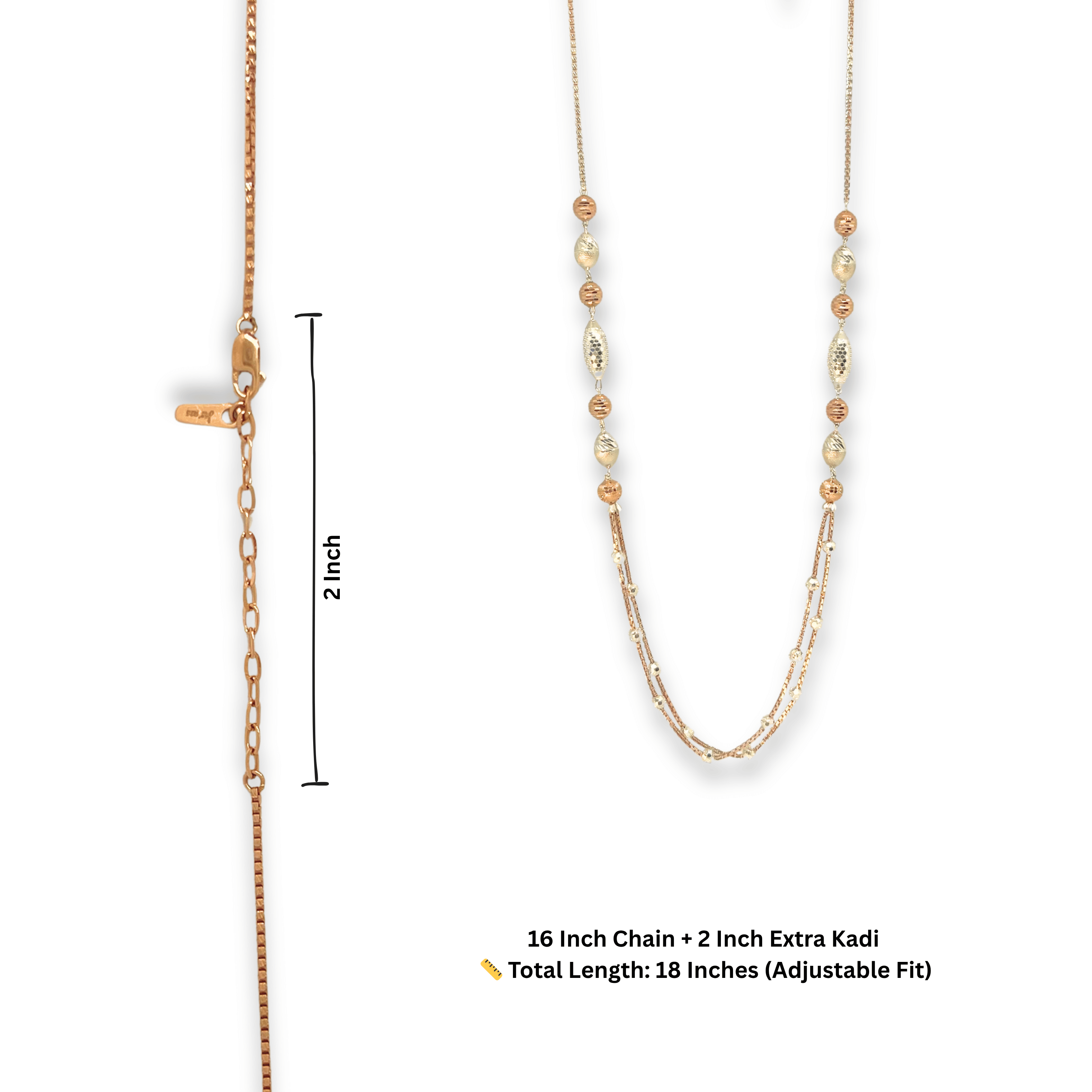 EleganceOval Dual Tone Silver Chain