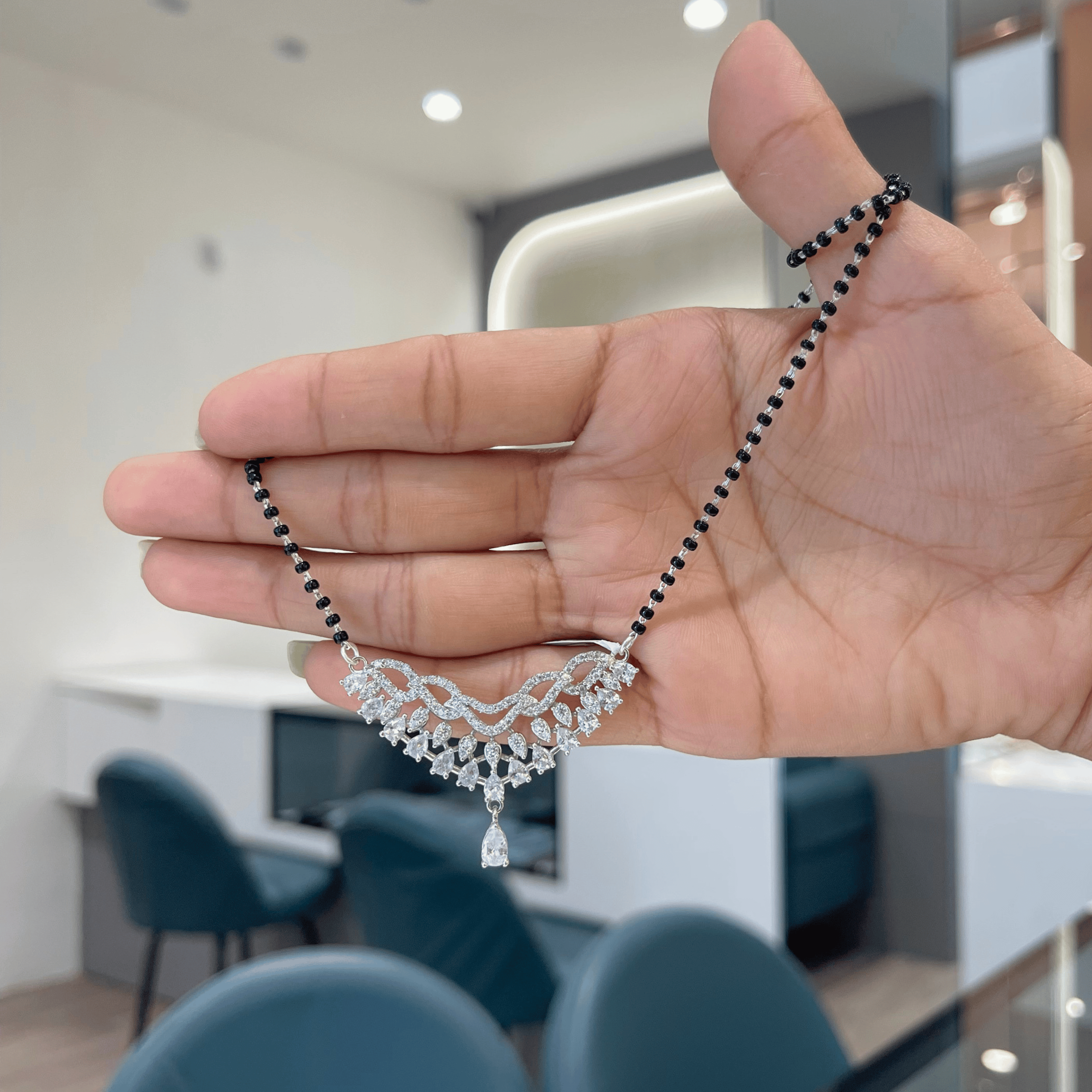 Minimal Grace Silver Mangalsutra