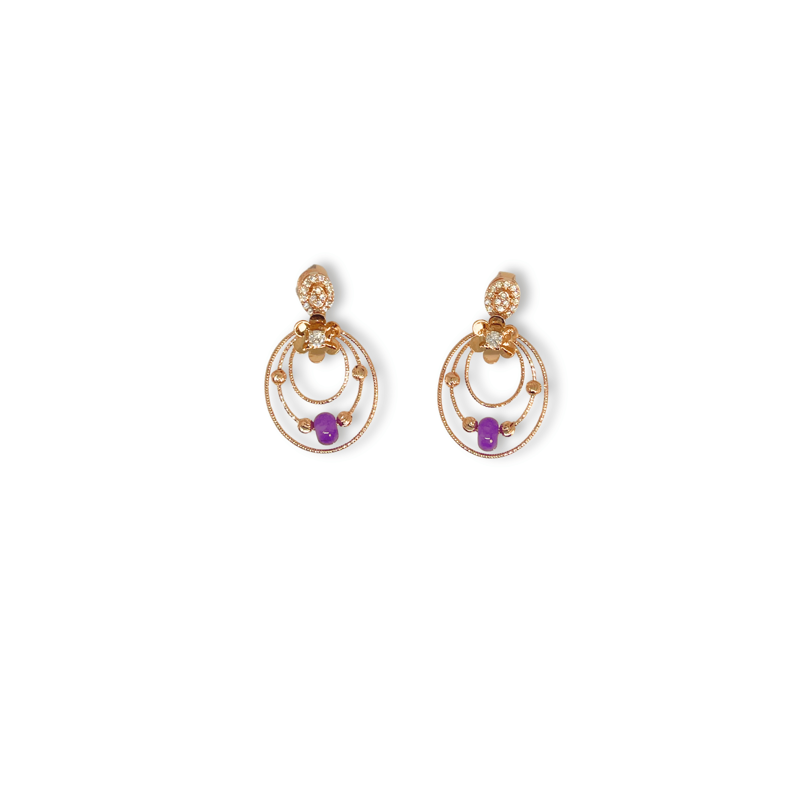 Purple Beads Designer Circle Necklace Set