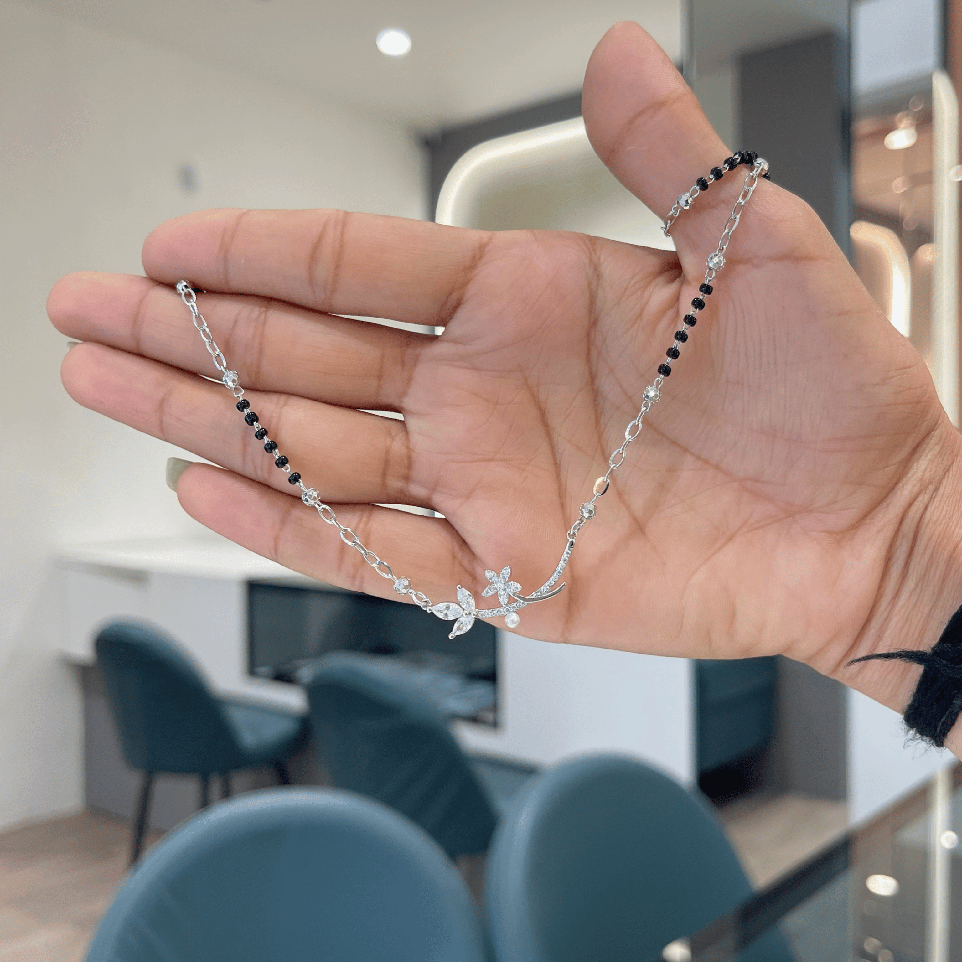 Modern Style 925 Silver Mangalsutra