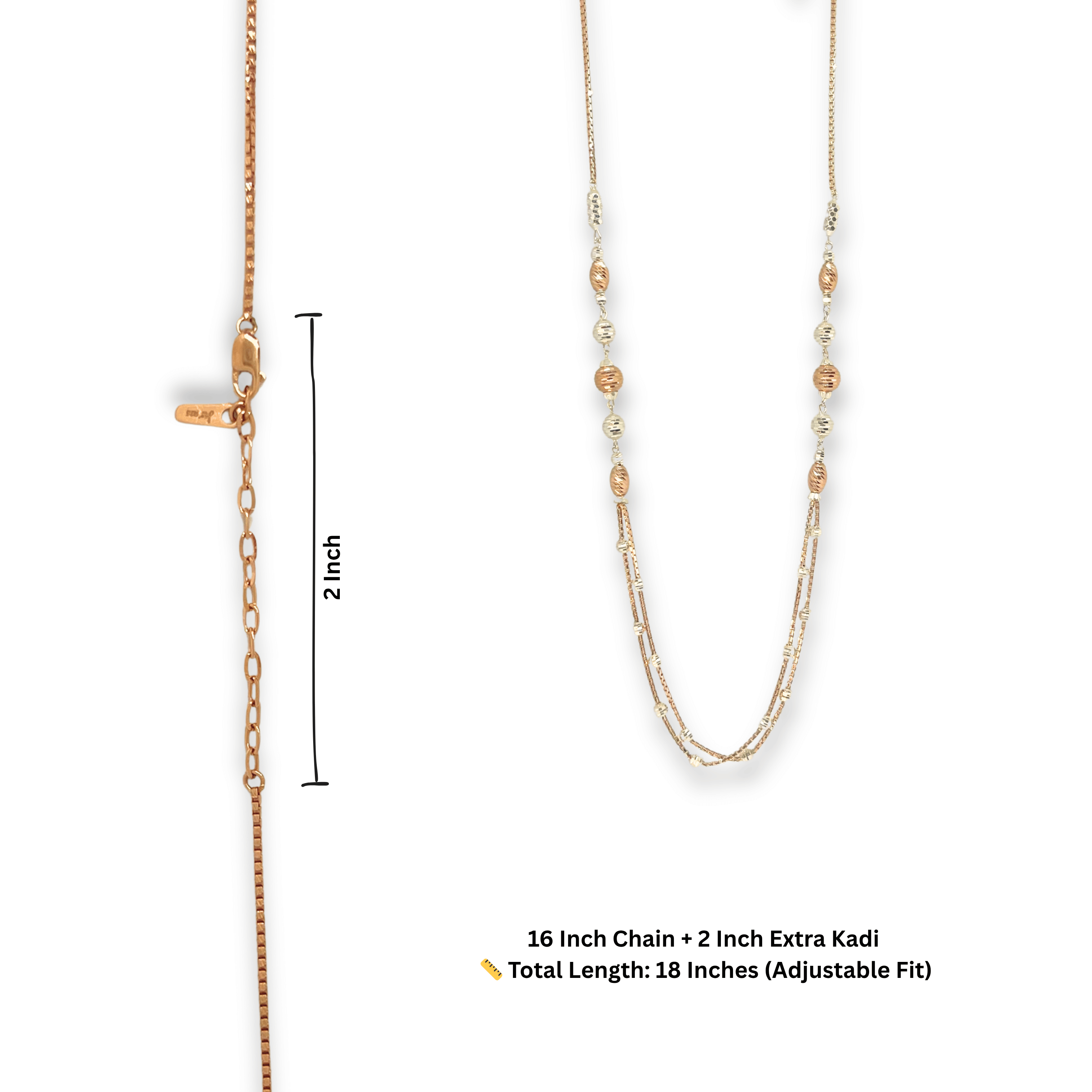 TwistGlow Dual Tone Silver Chain