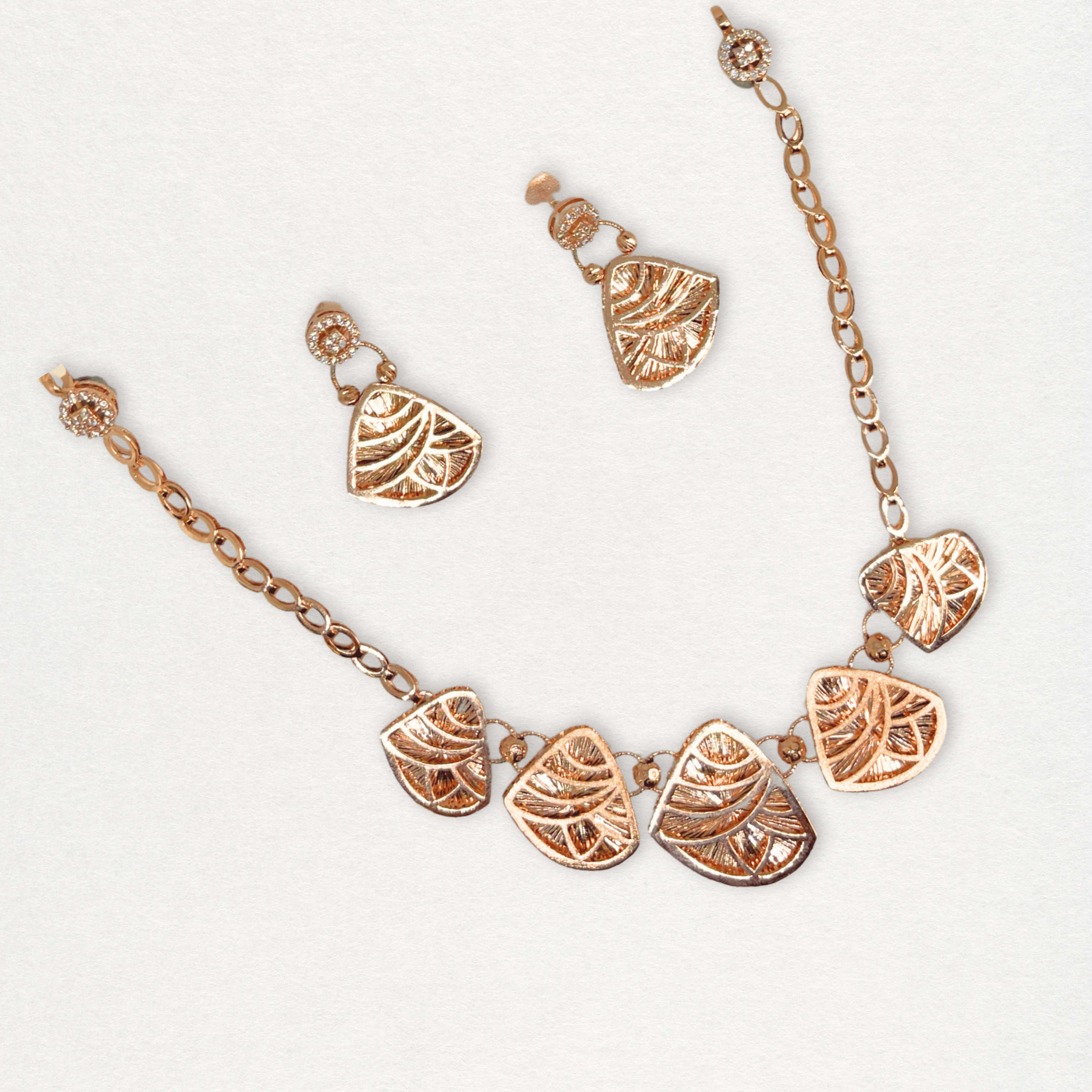 Minimal Designer Gold Finish Necklace Set