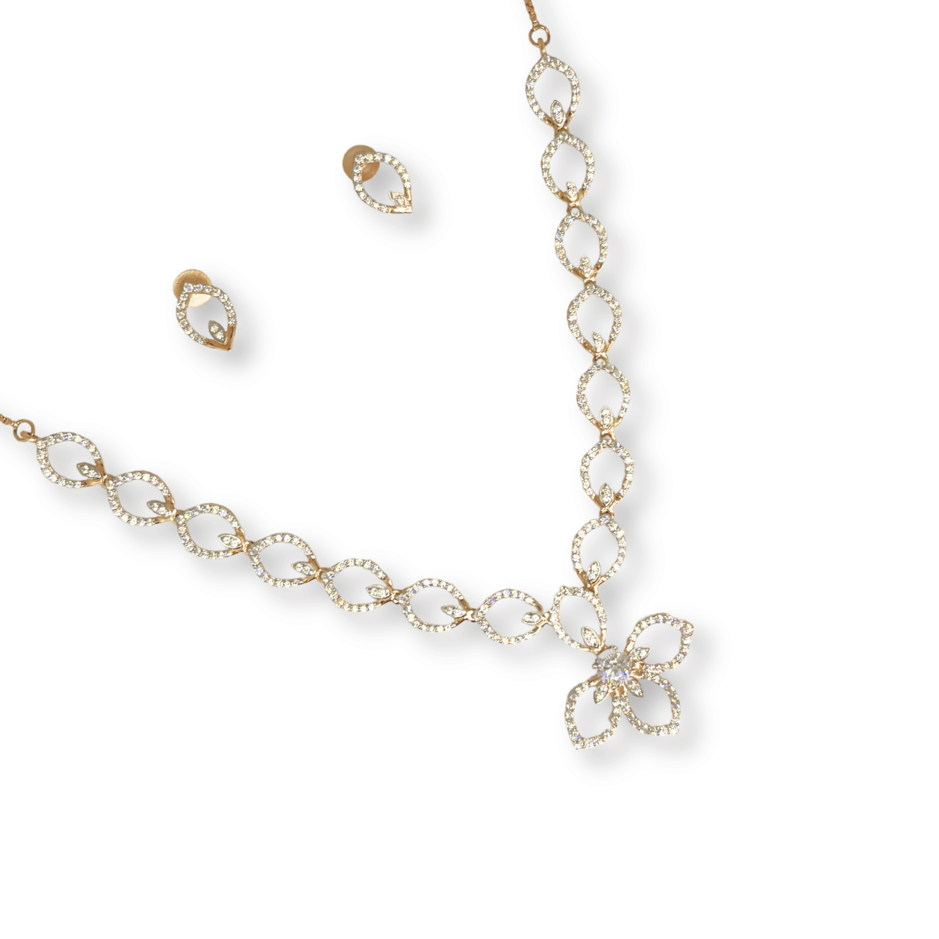 Rose Gold Leaf Floral Necklace