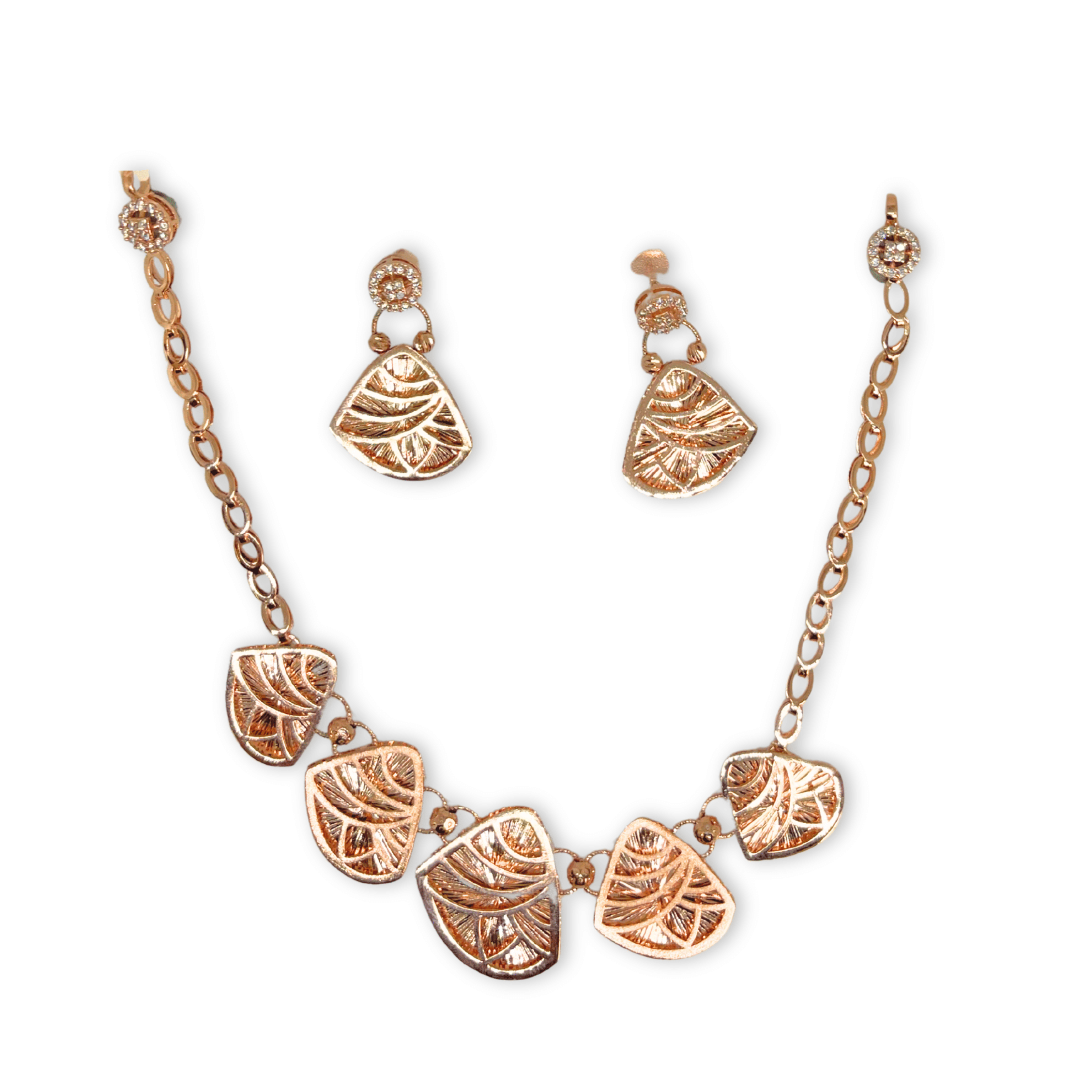 Minimal Designer Gold Finish Necklace Set