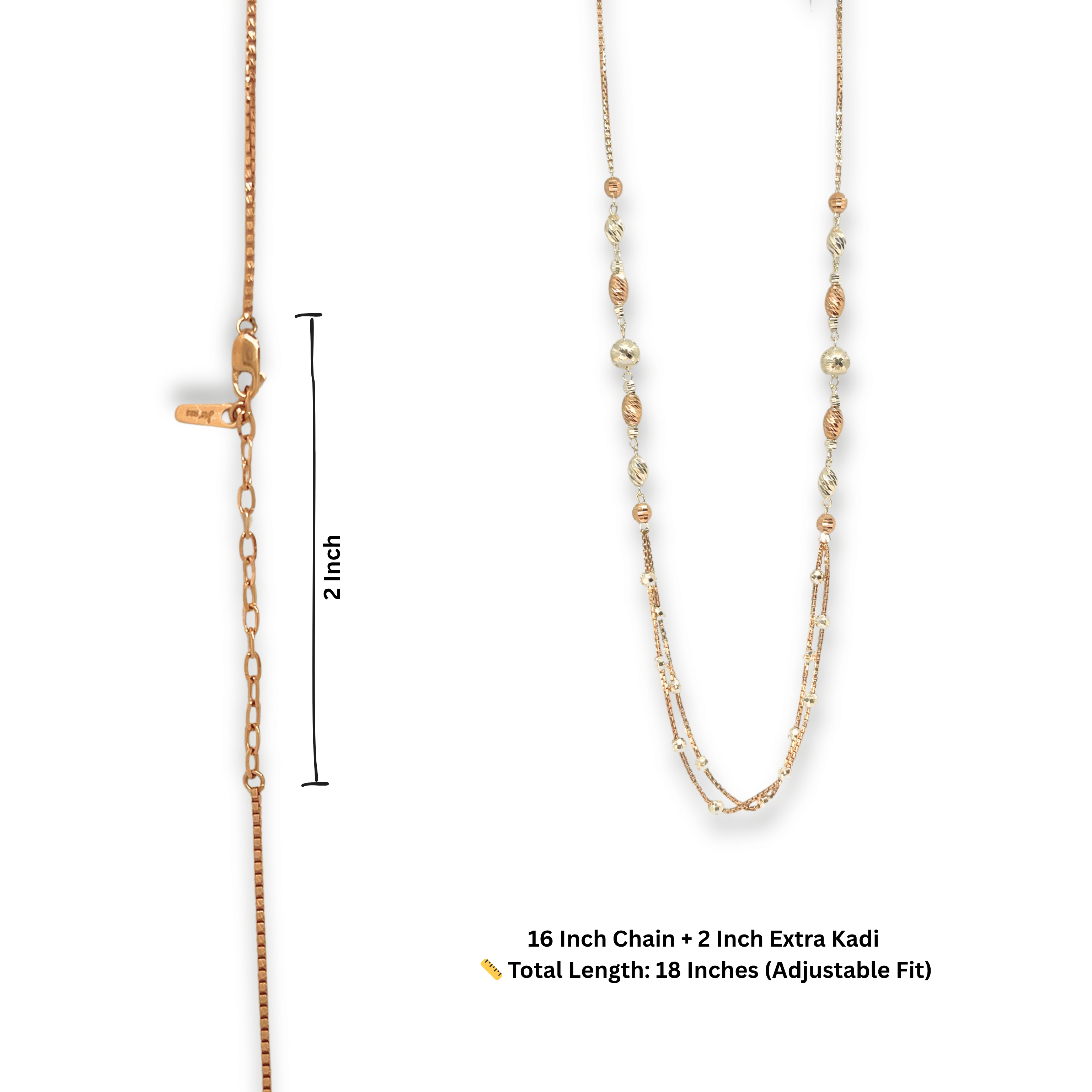 LuxeBead Dual Tone Silver Chain