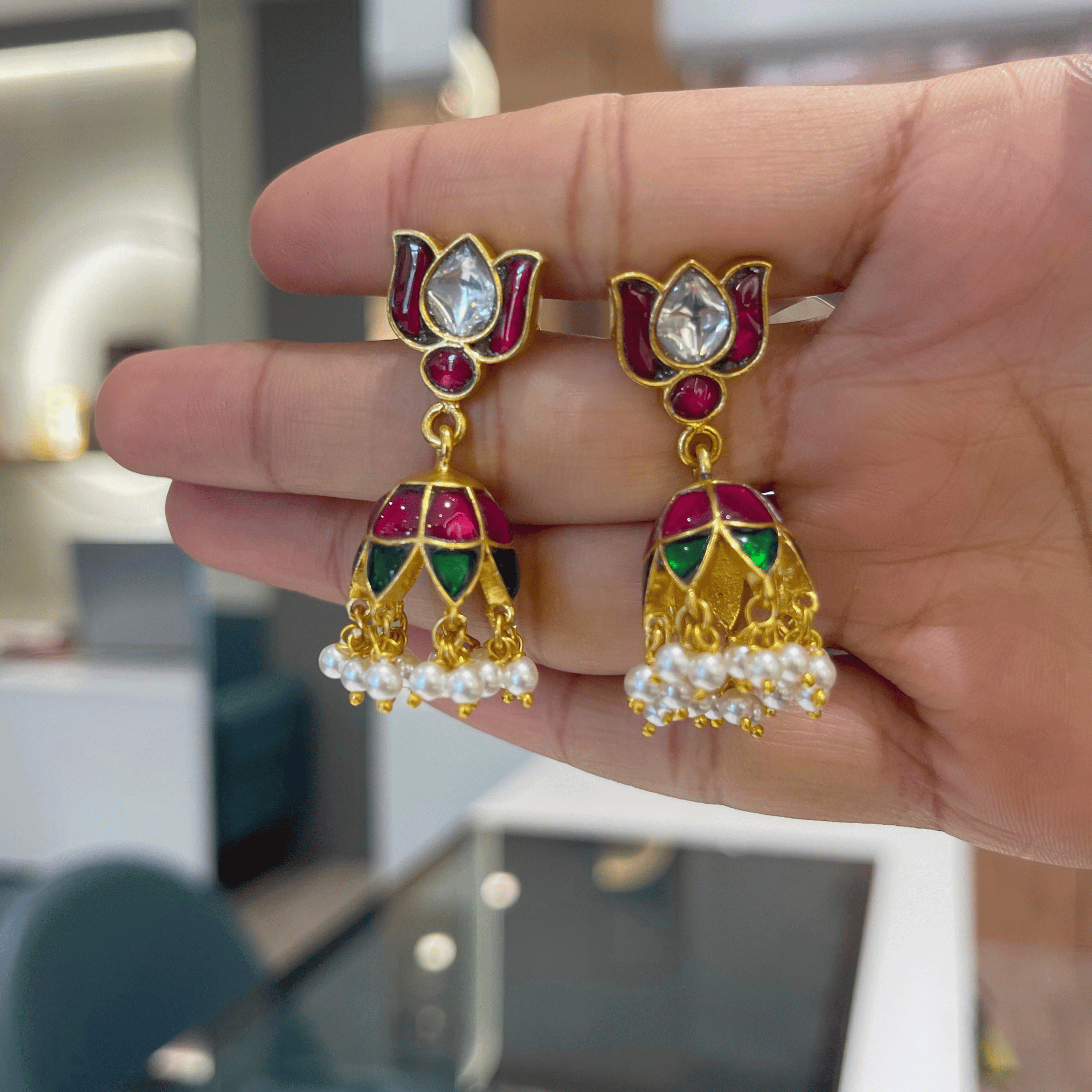 925 Silver Traditional Jhumka Earrings