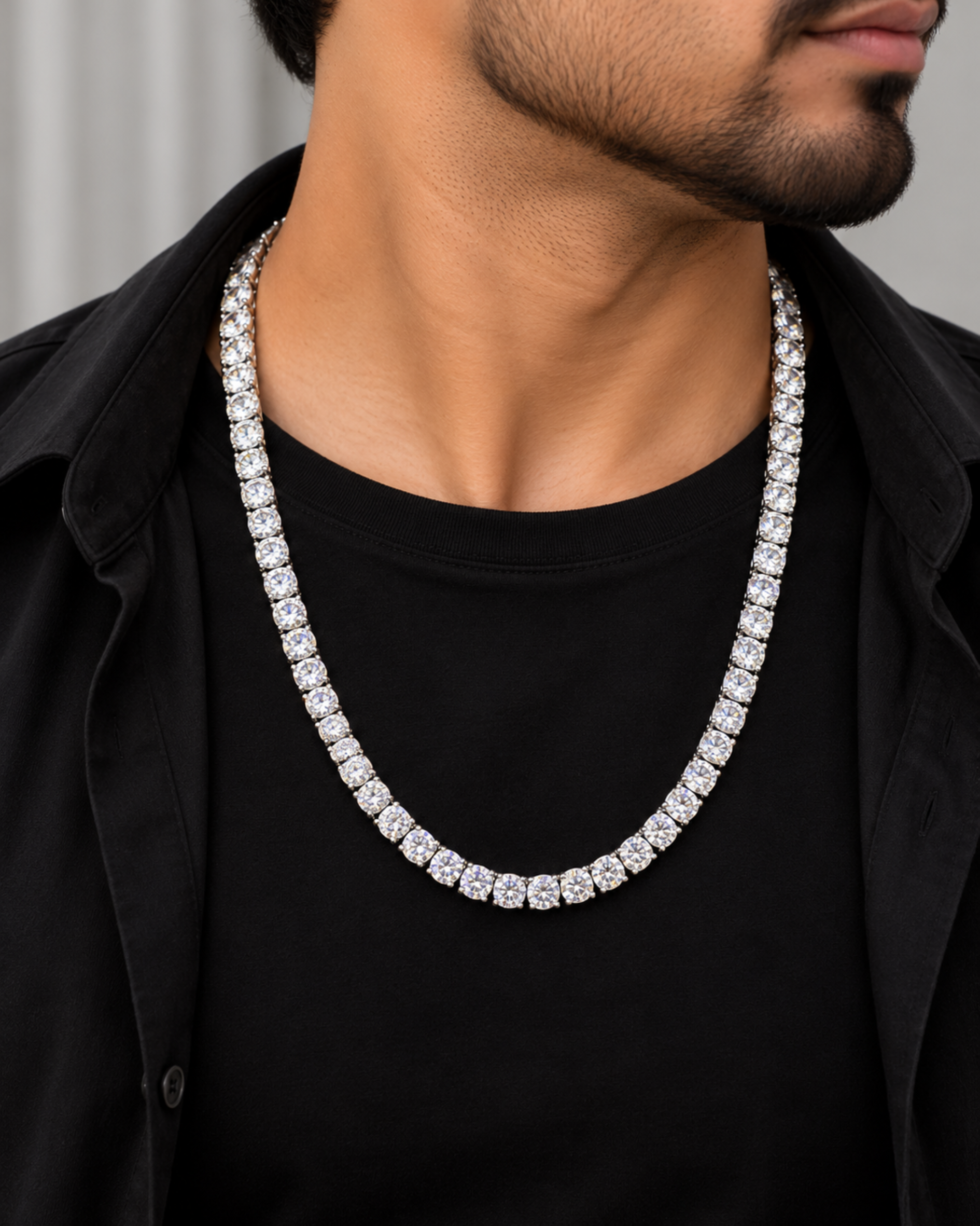Luxury Tennis Silver Chain