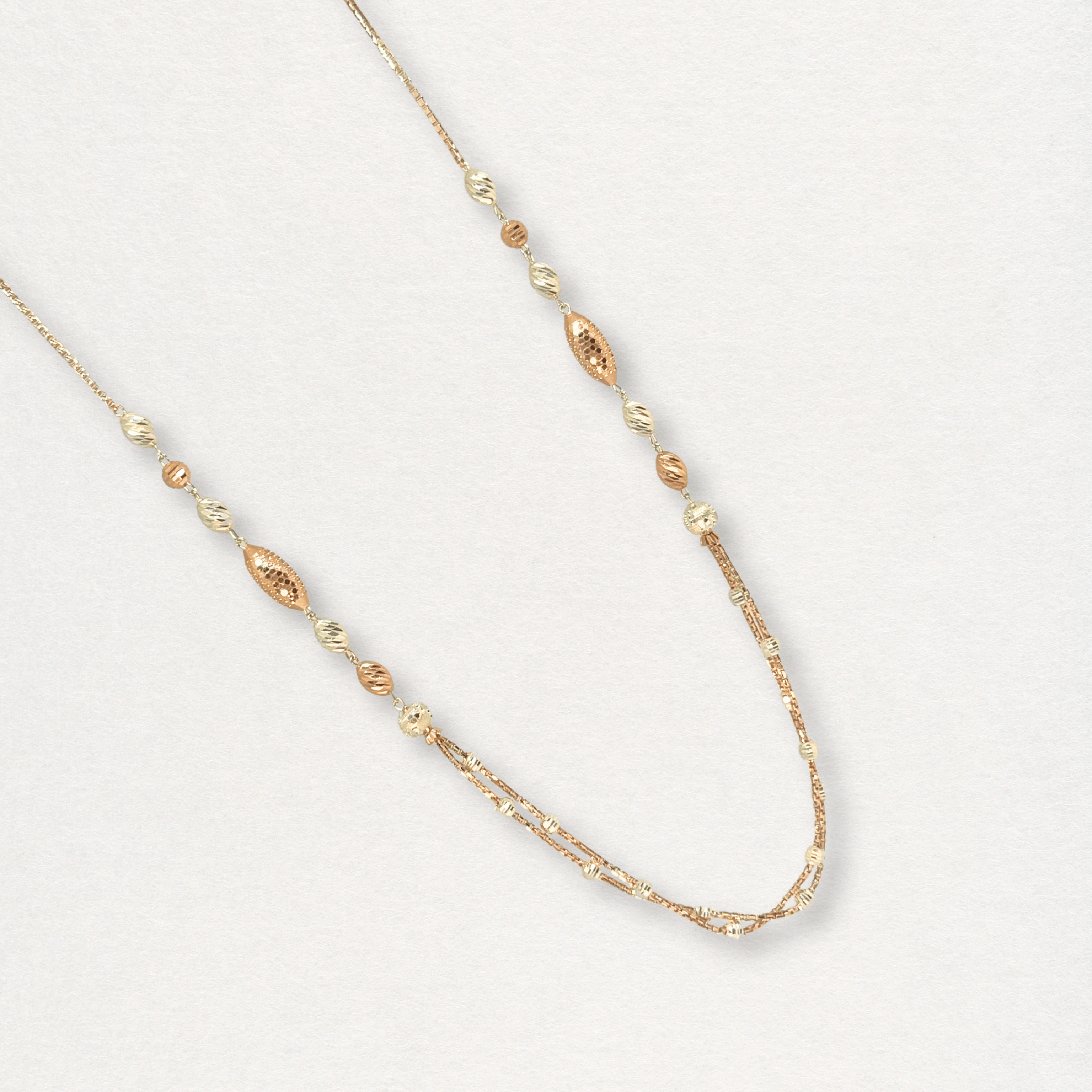 OvalGlow Dual Tone Silver Chain