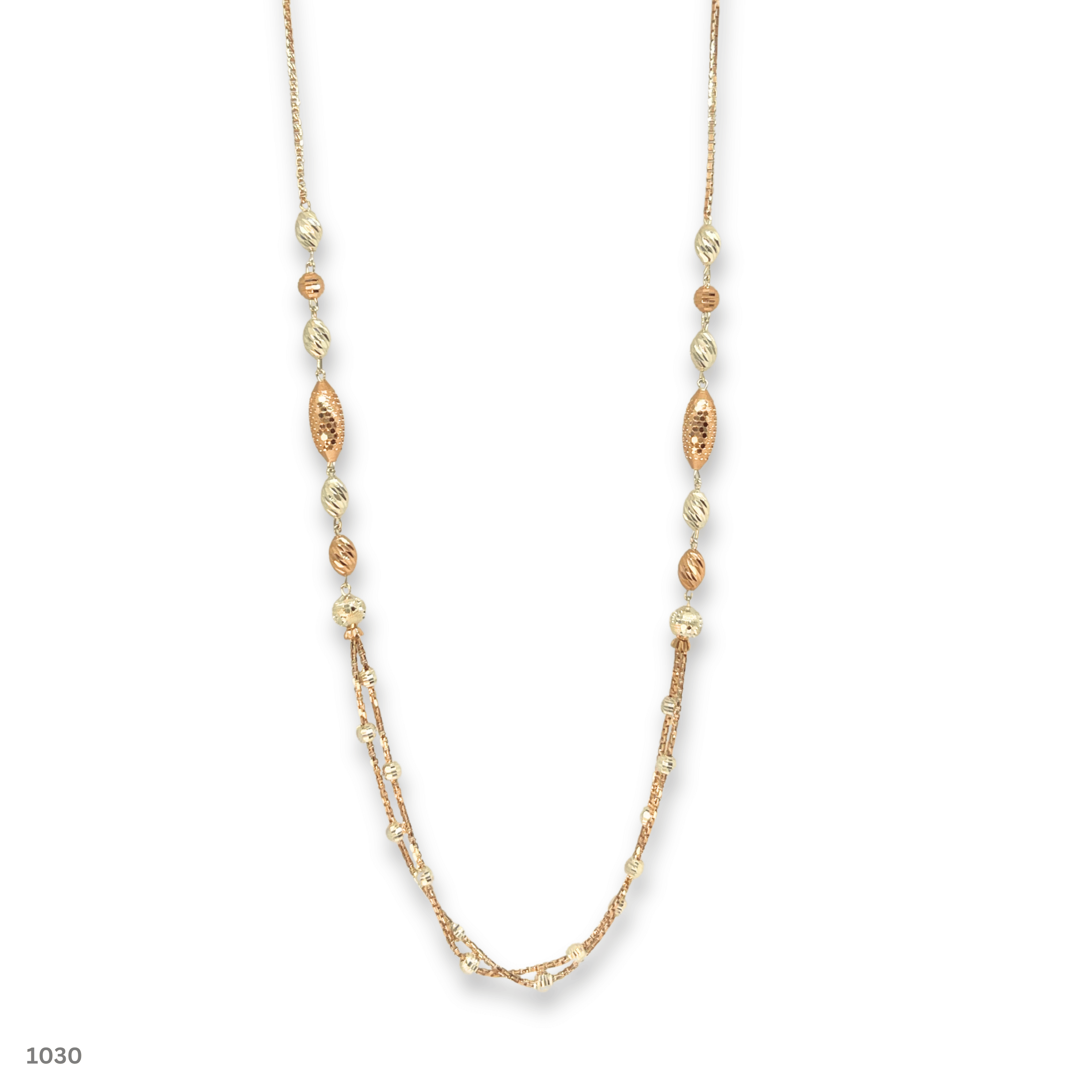 OvalGlow Dual Tone Silver Chain