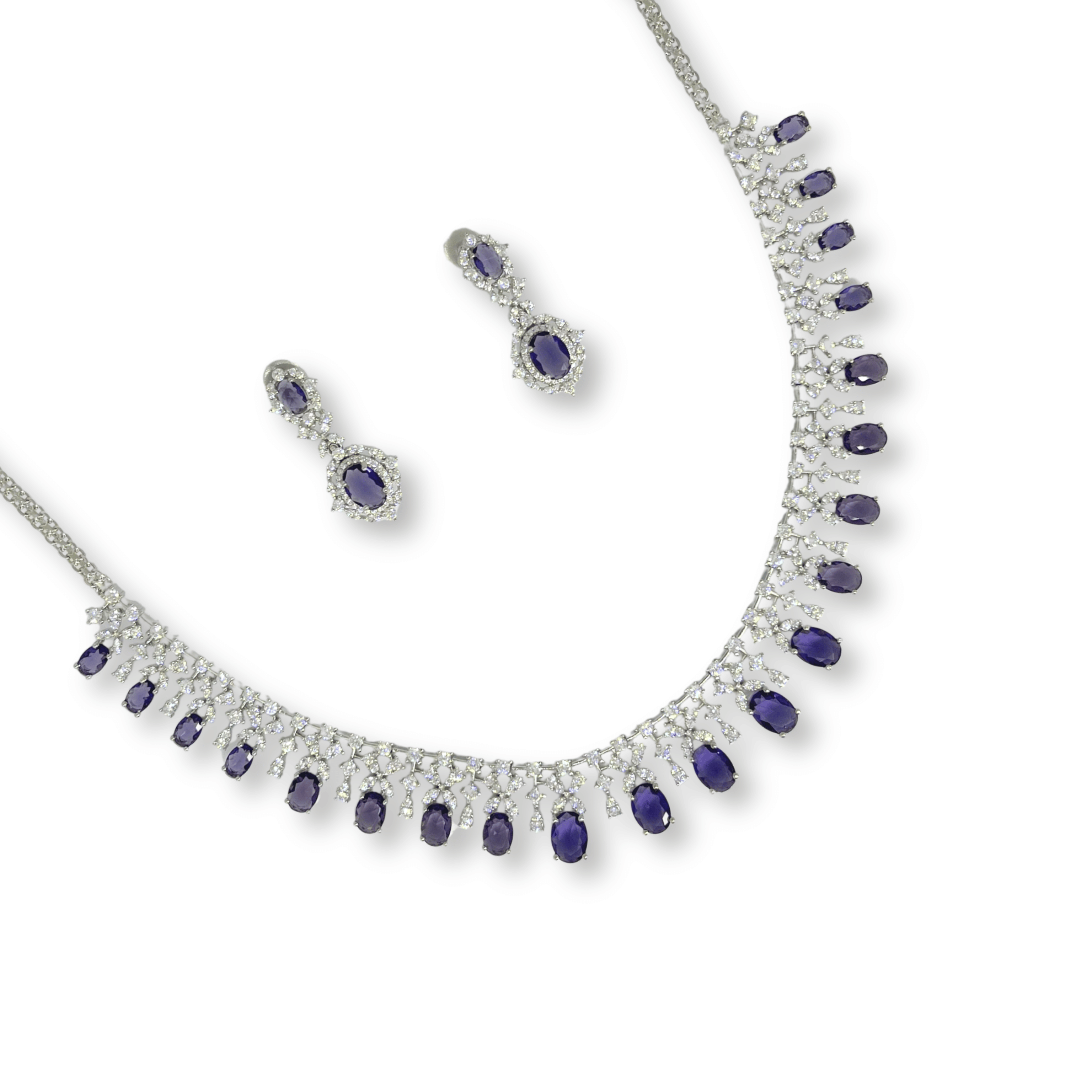 Royal Purple Stone Premium Necklace Set
