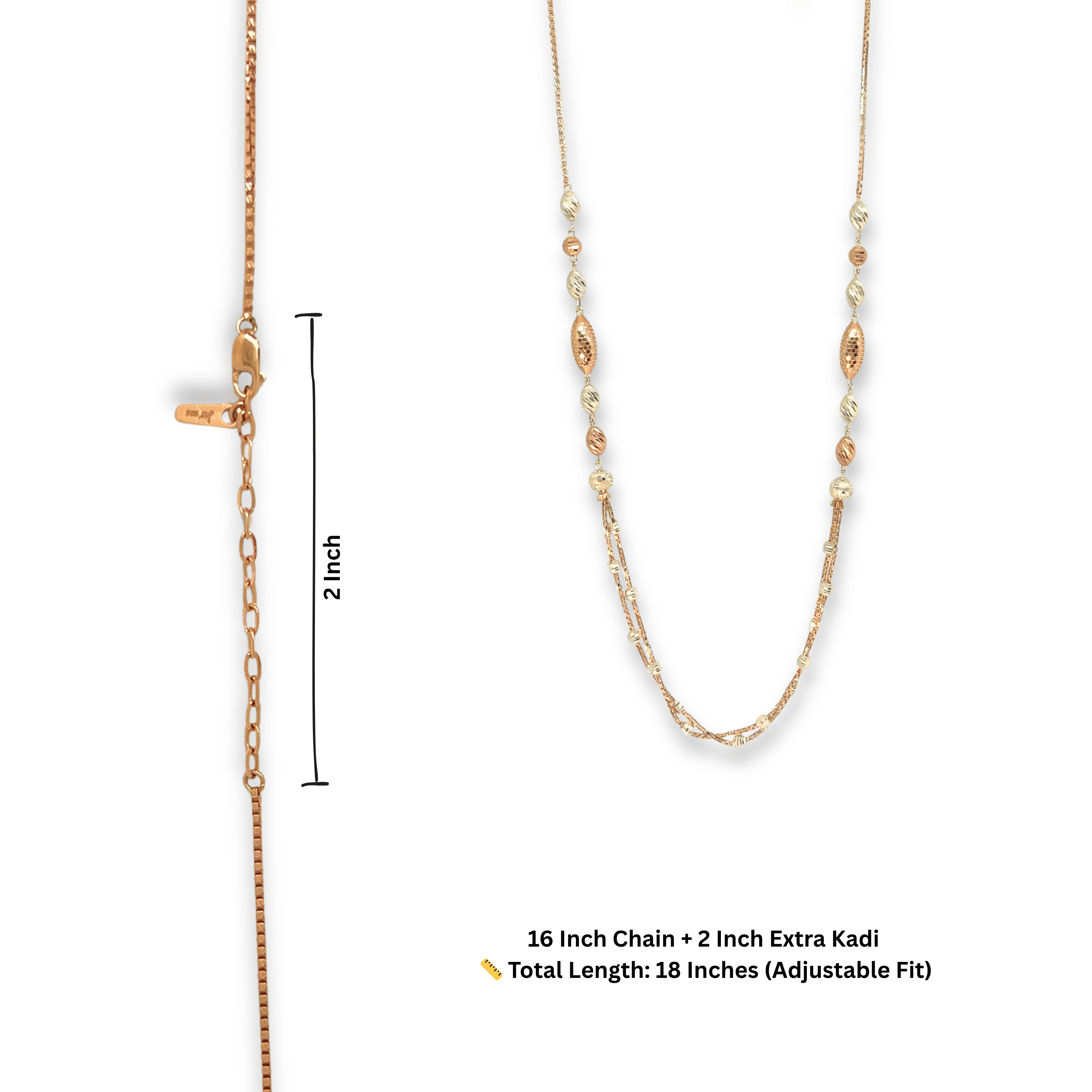 OvalGlow Dual Tone Silver Chain