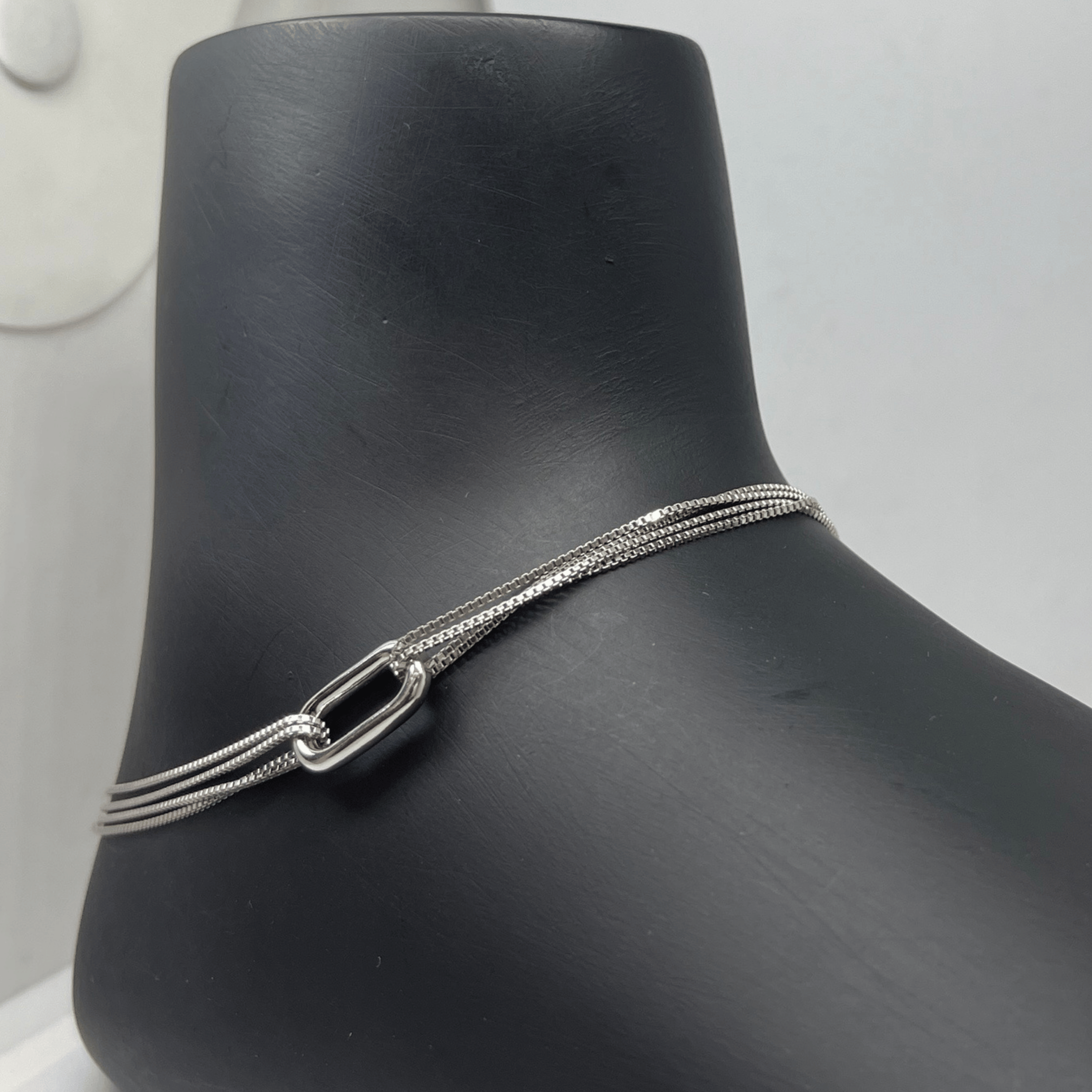 Silver Edge Anklet