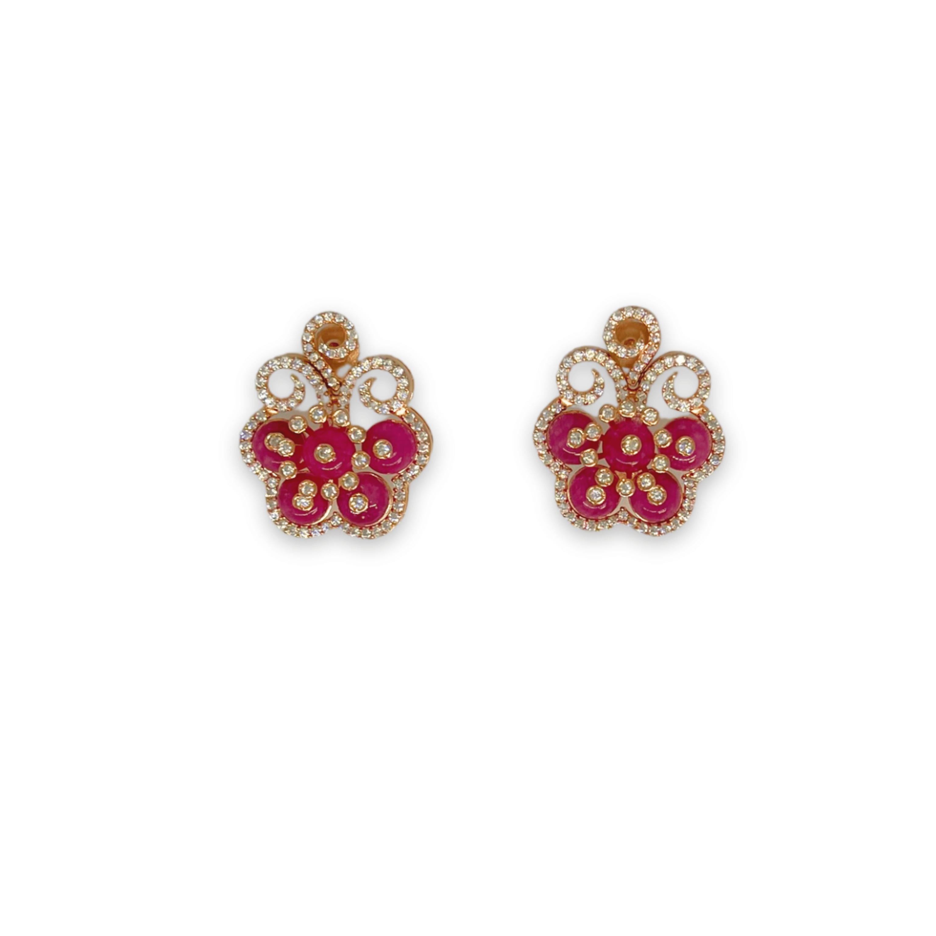 Royal Pink Floral Designer Necklace Set