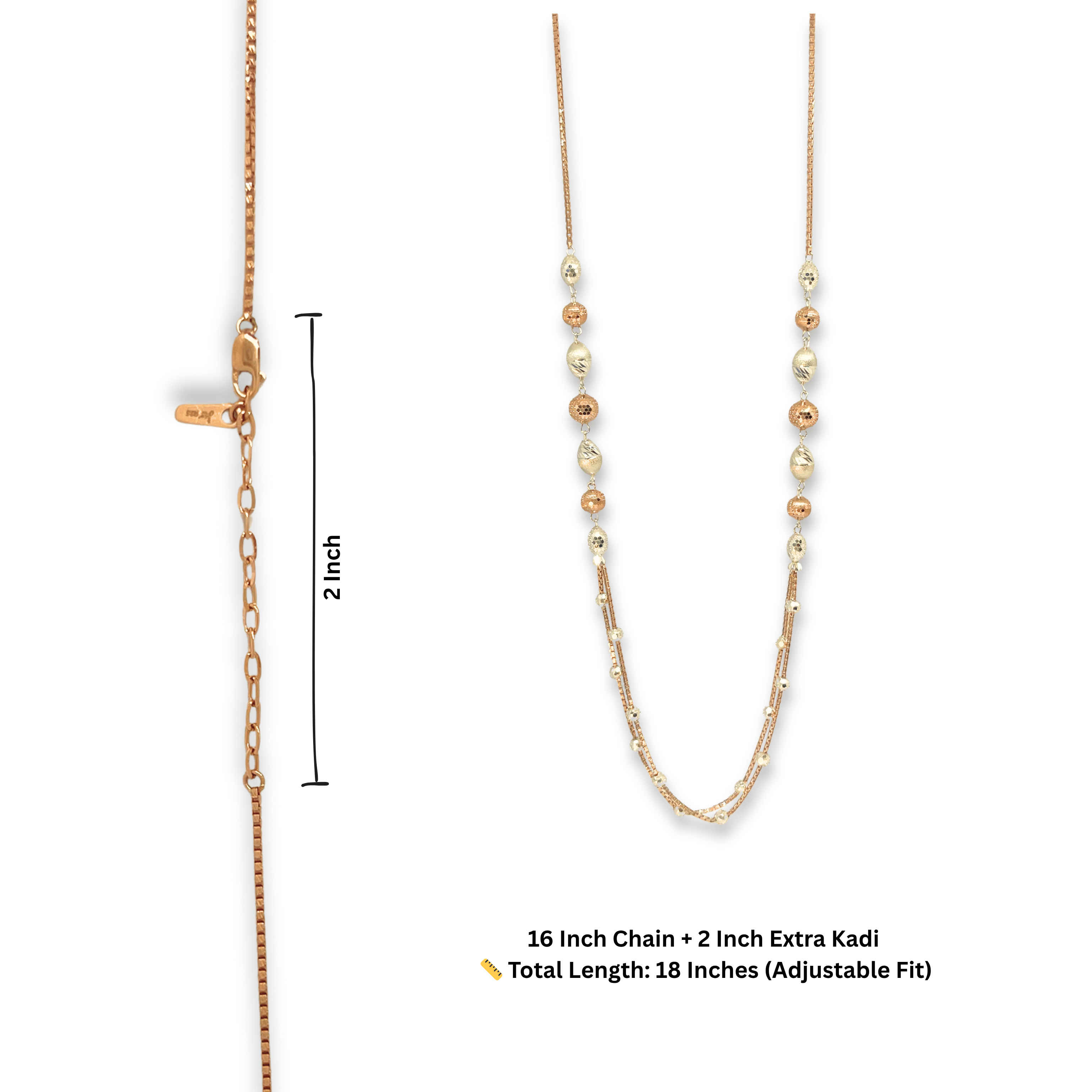 TwistOval Dual Tone Silver Chain