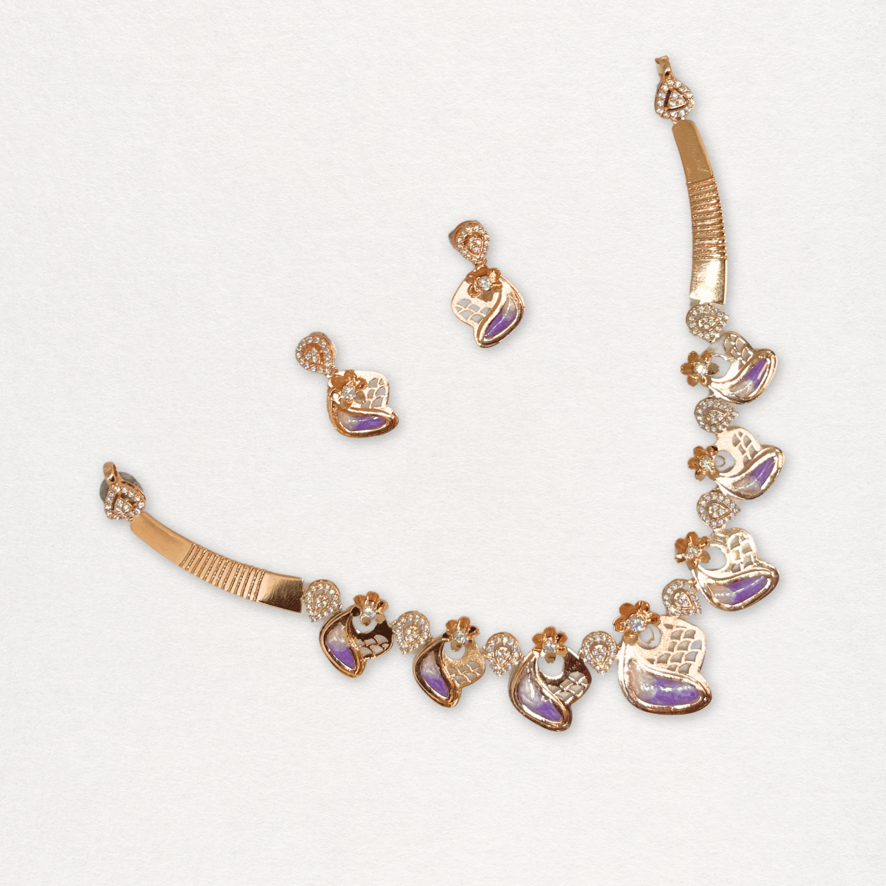 Swan Meenakari Designer Necklace Set