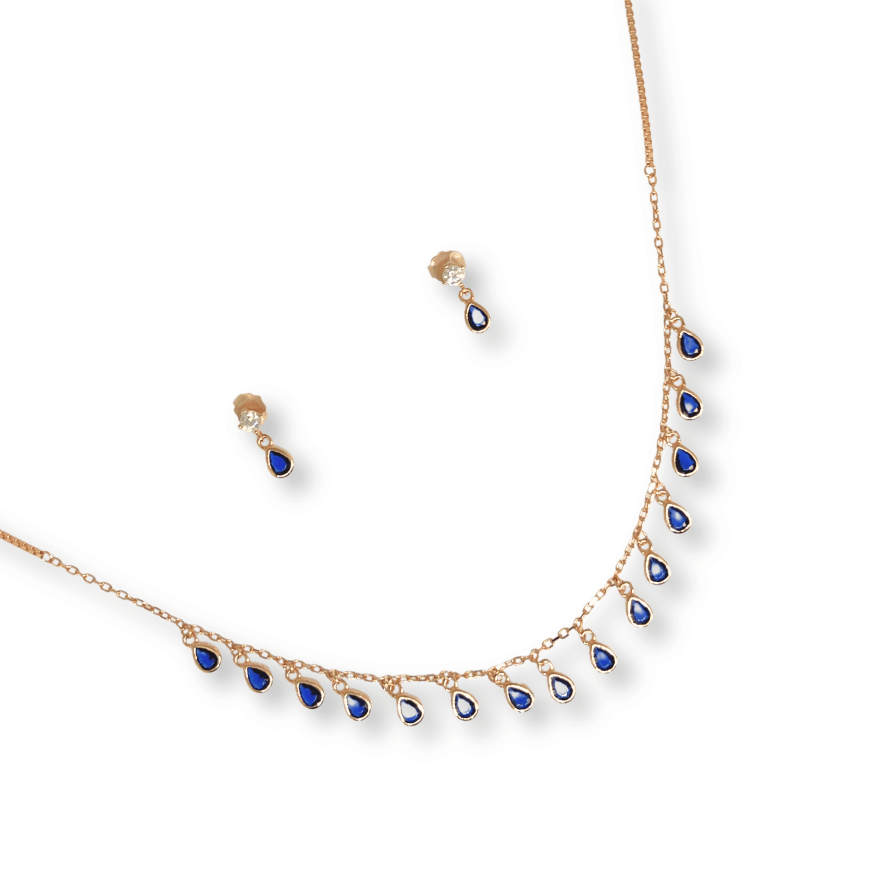 Royal Blue Drop Necklace Set