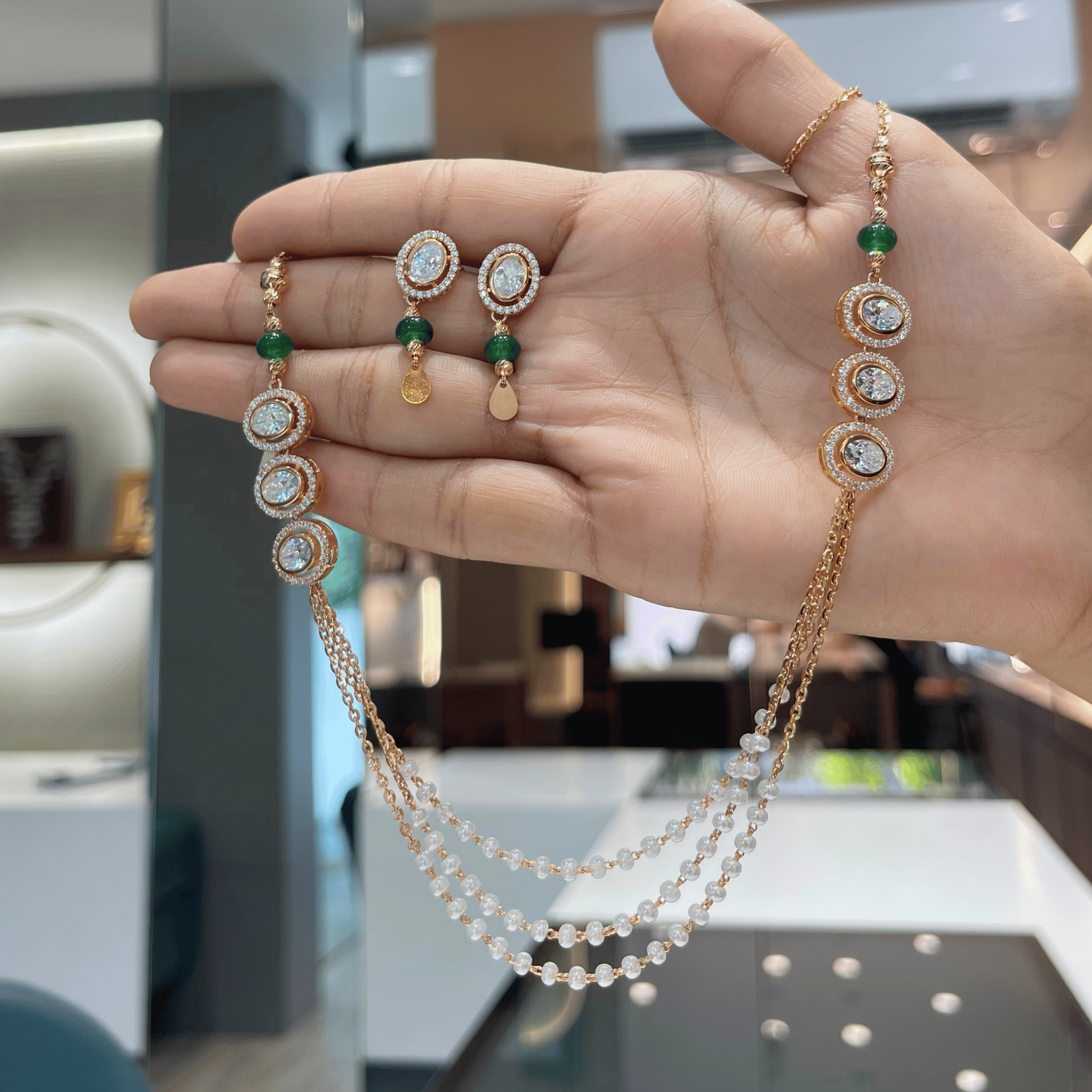 Luxe Rose Gold Beads Necklace
