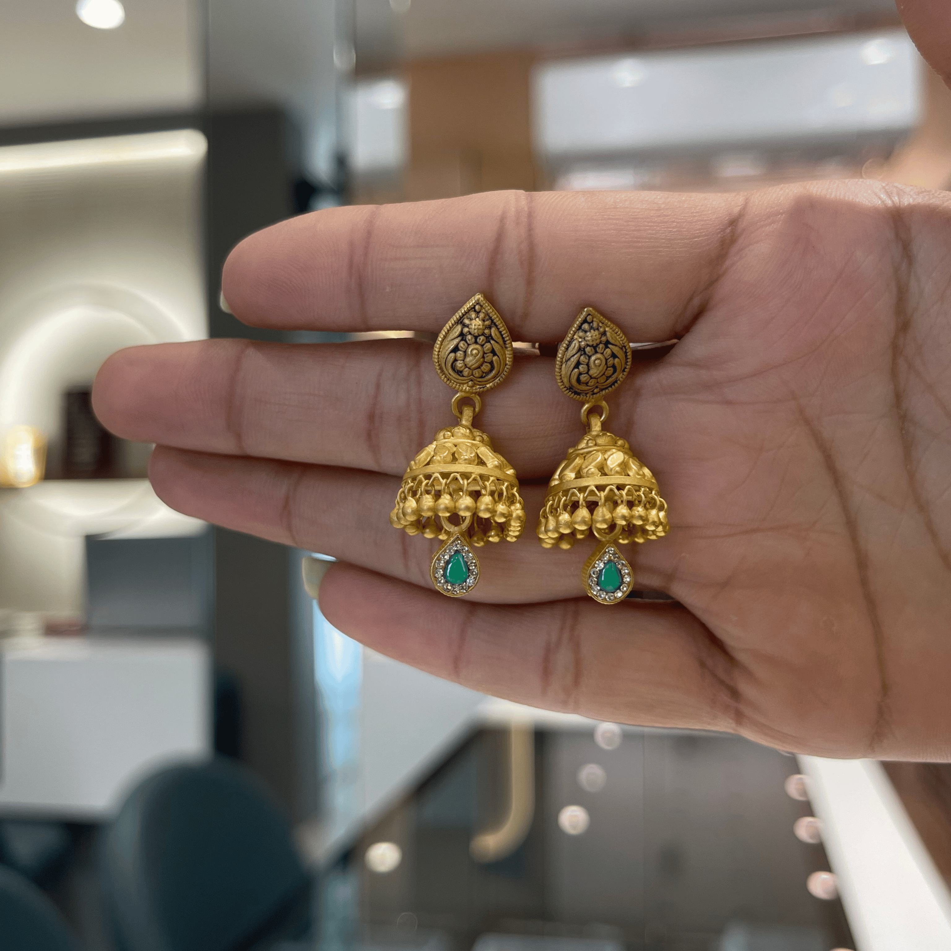 Designer Antique Jhumka Earrings