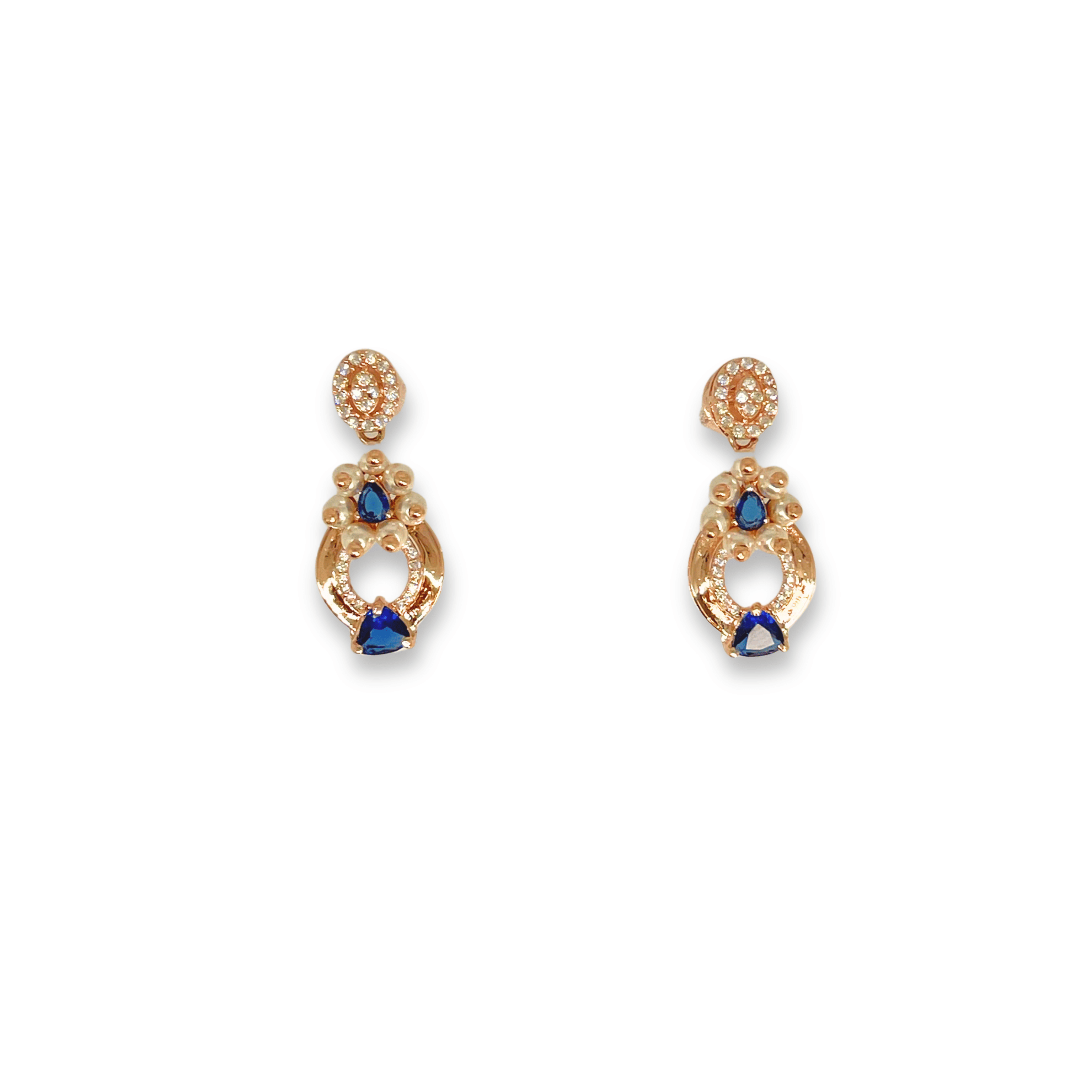 Royal Blue Stone & Pearl Designer Necklace Set