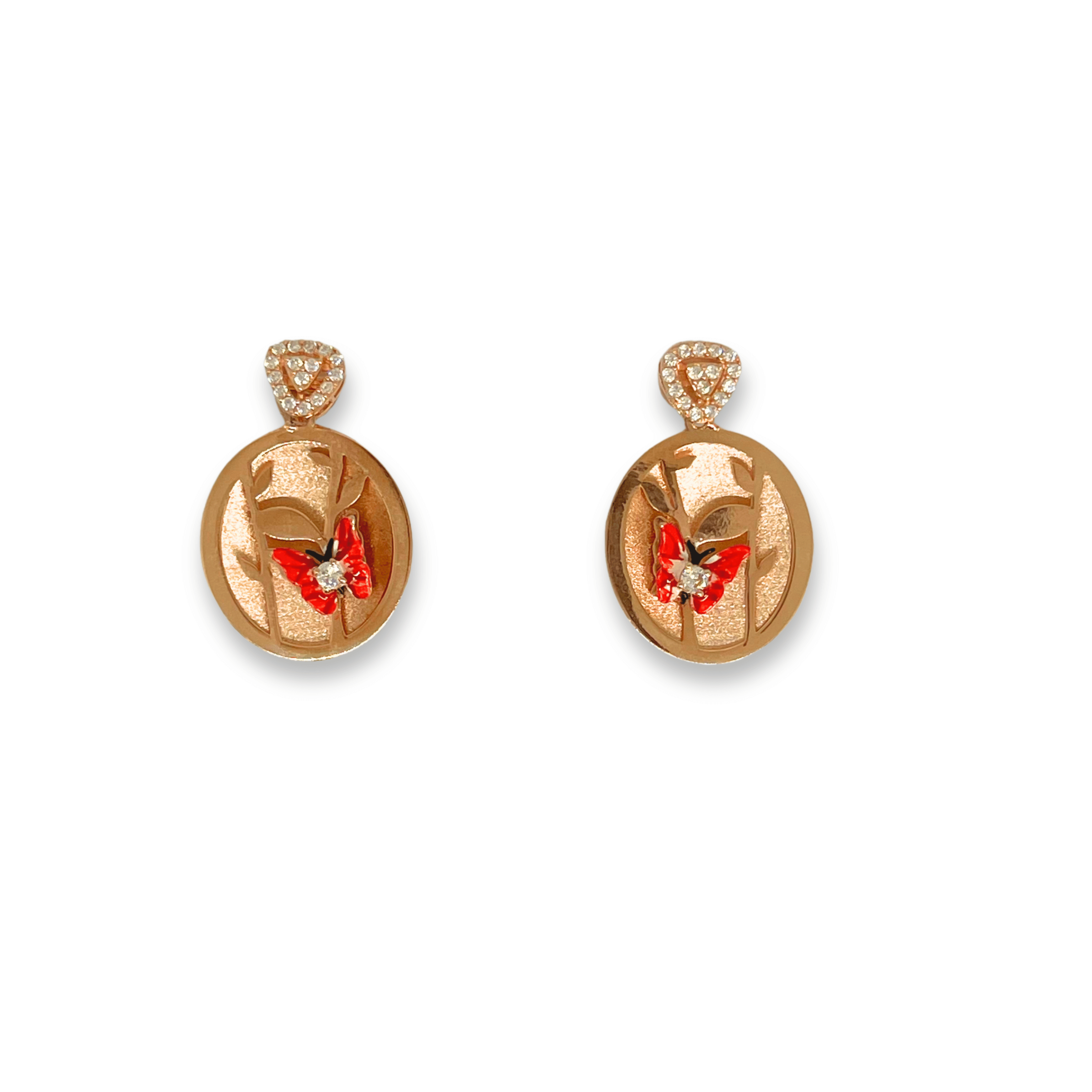 Elegant Butterfly Design Oval Necklace Set