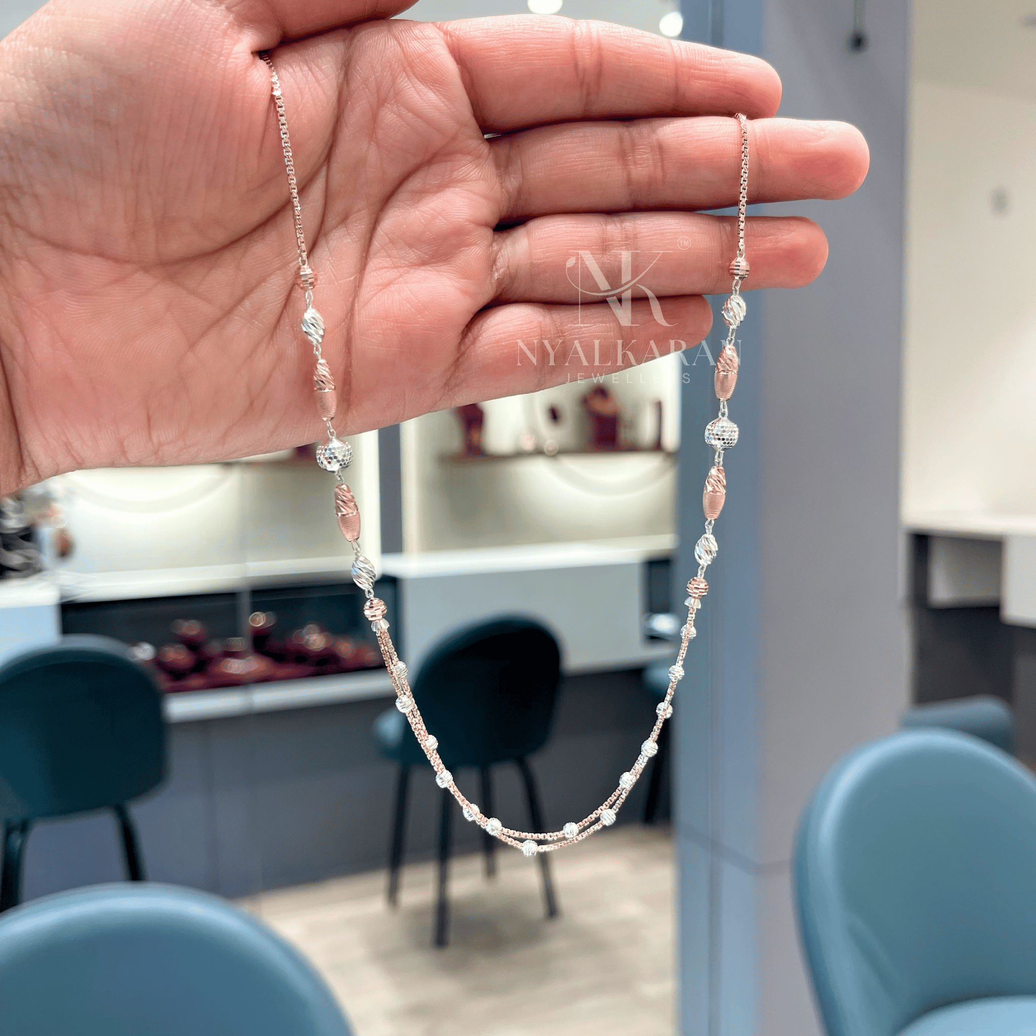 Elonglo Dual Tone Silver Chain